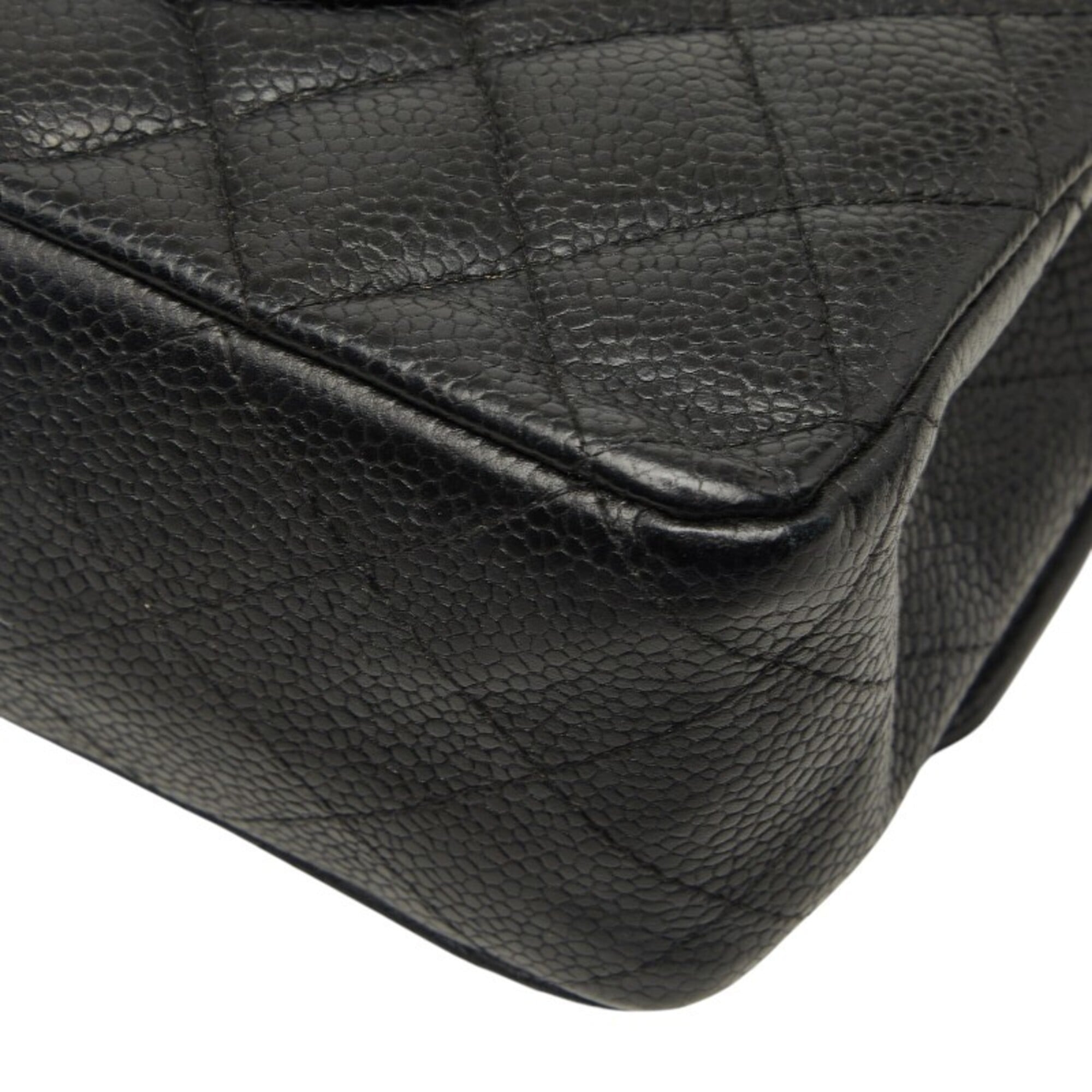 Chanel Black Grained Calfskin Shoulder Bag (Pre-Owned)