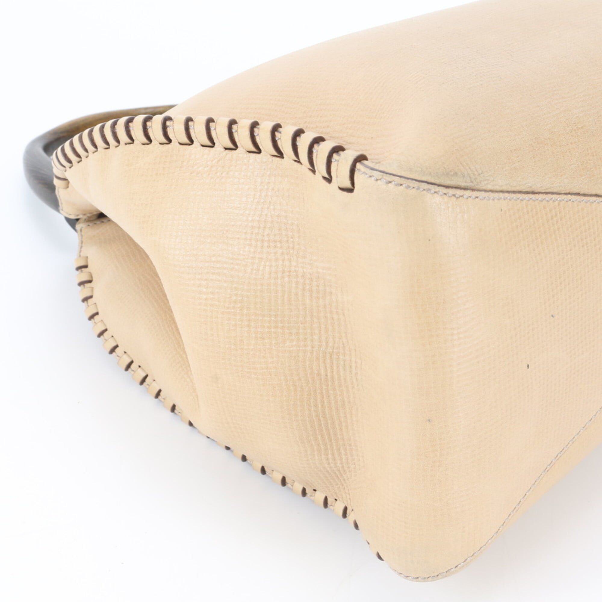 Gucci Beige Leather Handbag Shoulder Bag (Pre-Owned)