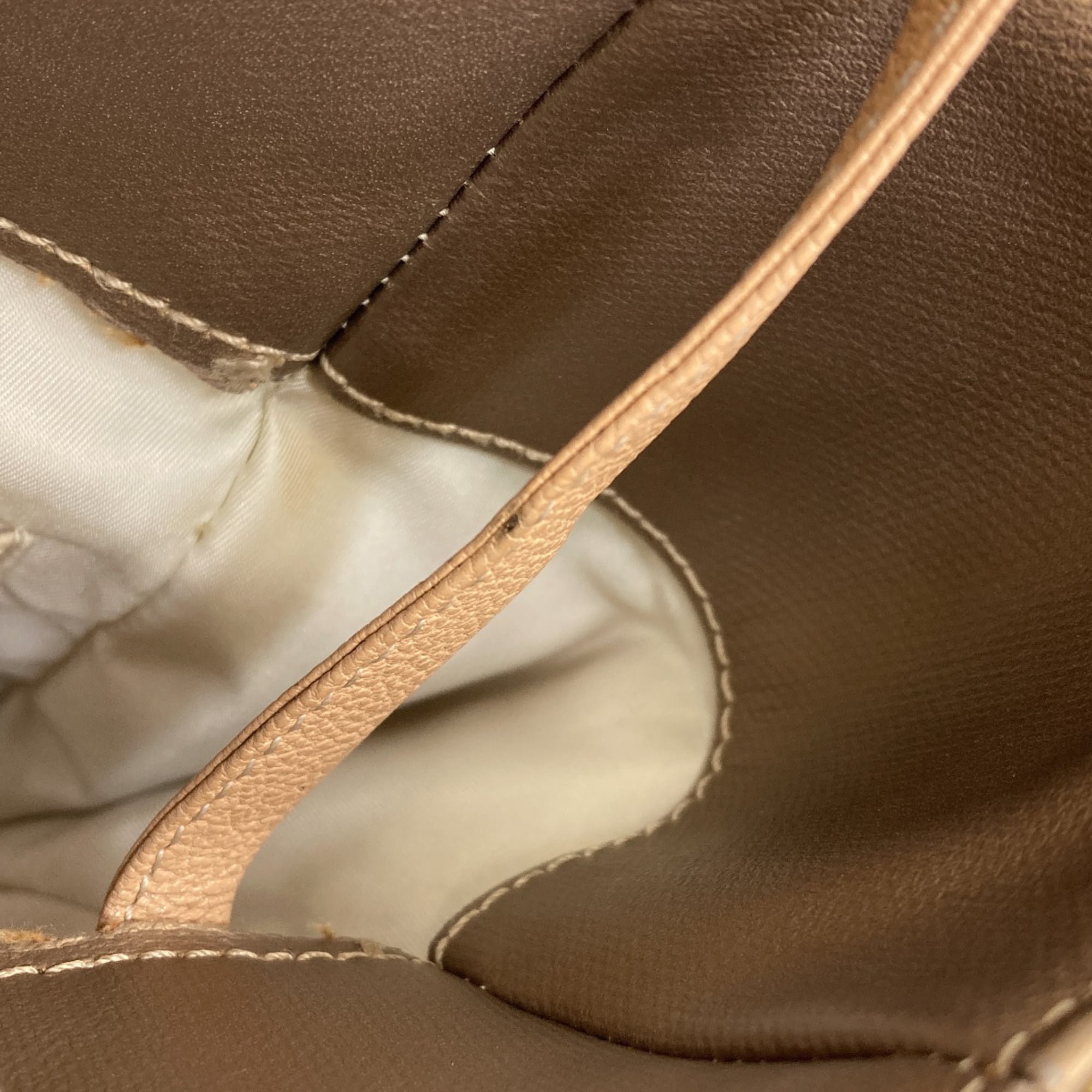 Chanel Gold Canvas Leather Tote Bag (Pre-Owned)