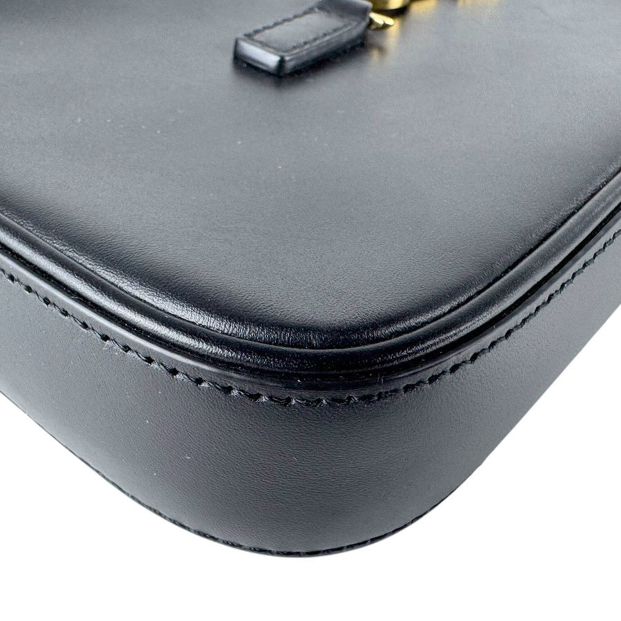 Saint Laurent Black Leather Shoulder Bag (Pre-Owned)