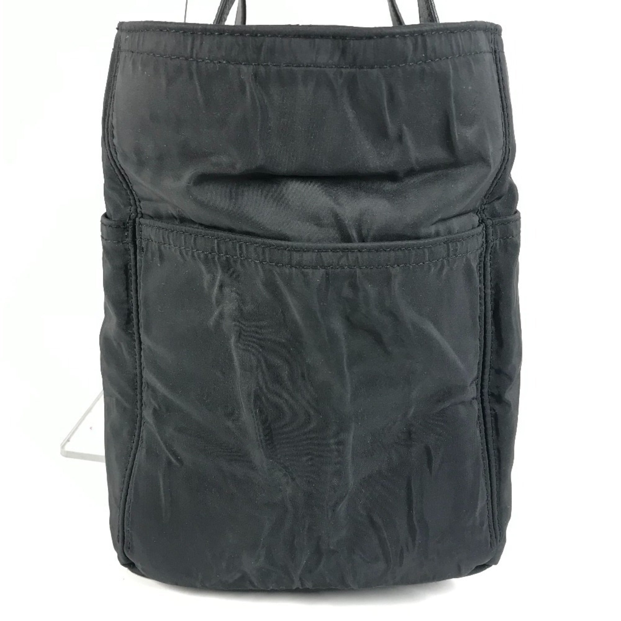 Hermes Black Nylon Leather Boston Bag Handbag Tote Bag (Pre-Owned)