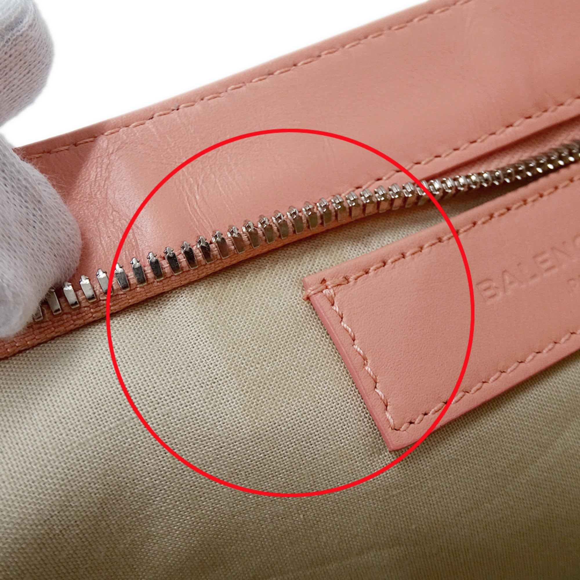 Balenciaga Pink White Canvas Clutch Bag Handbag (Pre-Owned)
