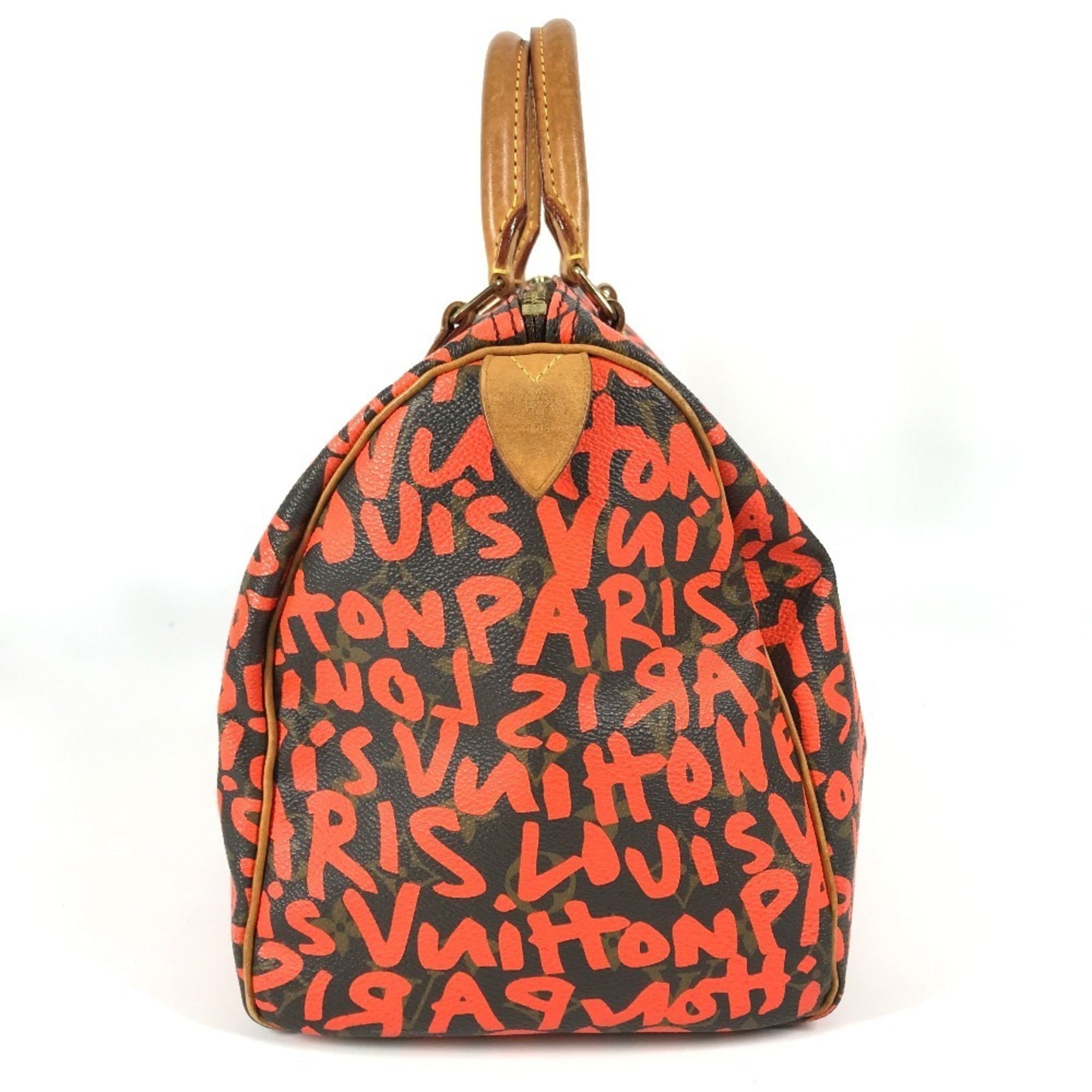 Louis Vuitton Monogram Graffiti Lv Orange Orange Monogram Graffiti Boston Bag Handbag (Pre-Owned)