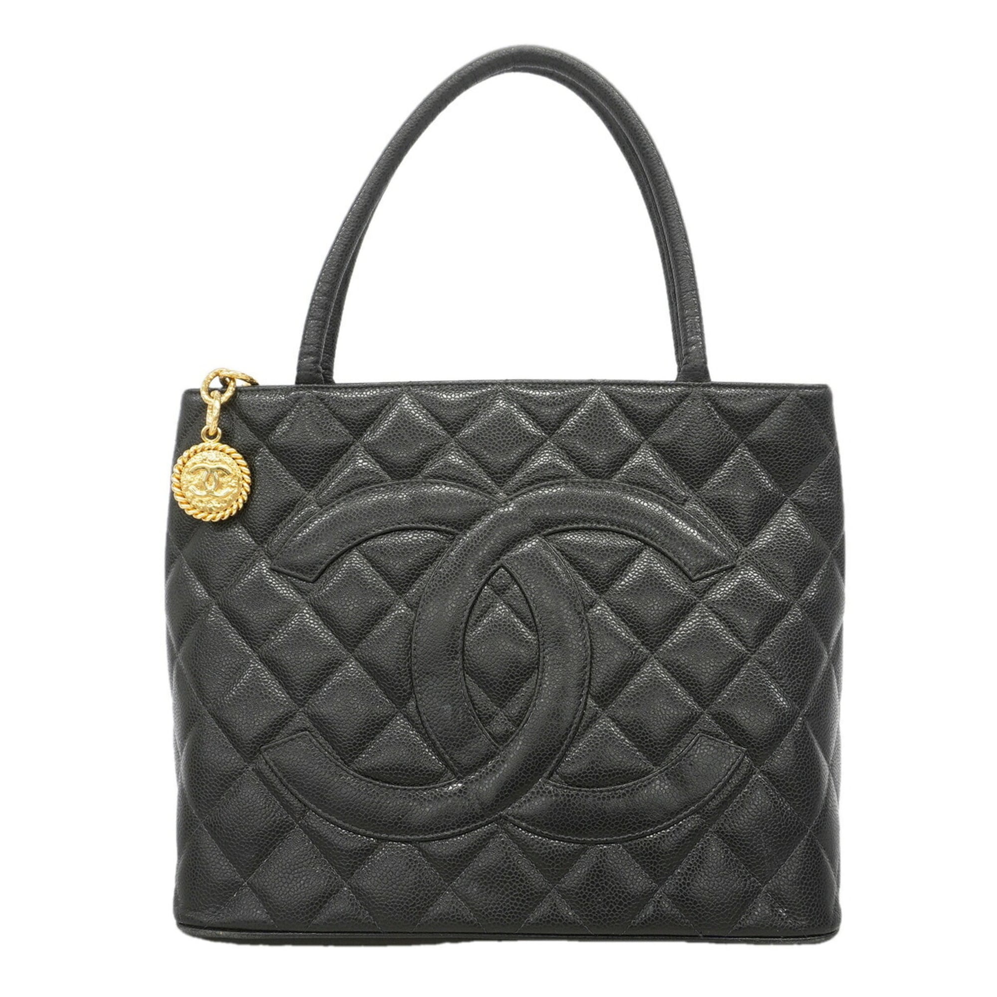 Chanel Black Grained Calfskin Tote Bag (Pre-Owned)