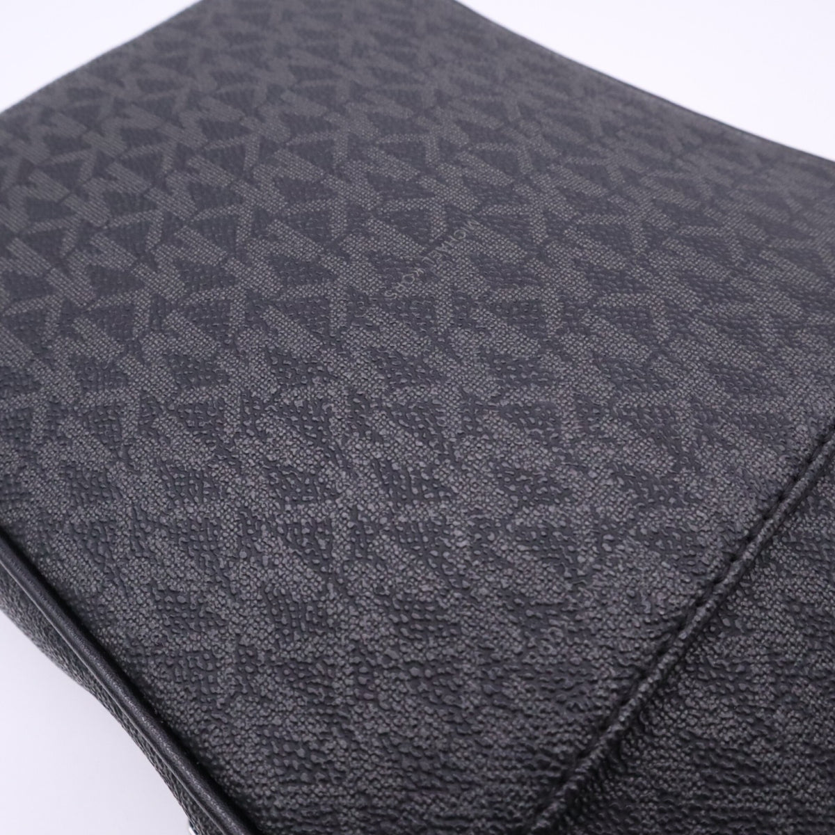 Michael Kors Black Gray Coated Canvas Shoulder Bag (Pre-Owned)