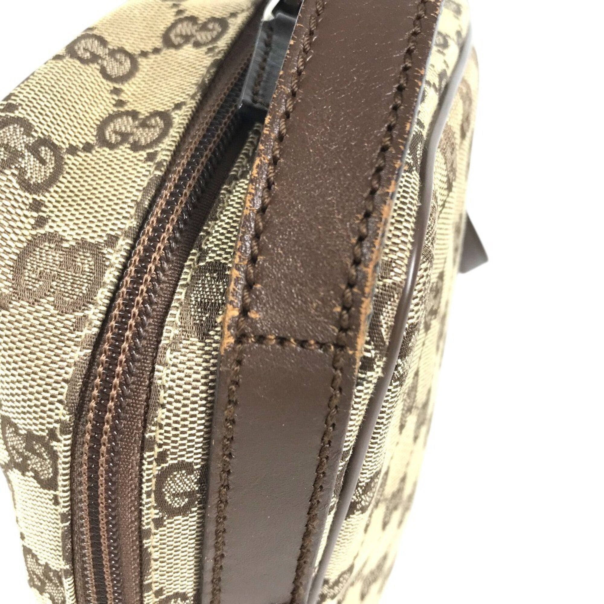 Gucci Beige Gg Canvas Leather Shoulder Bag (Pre-Owned)