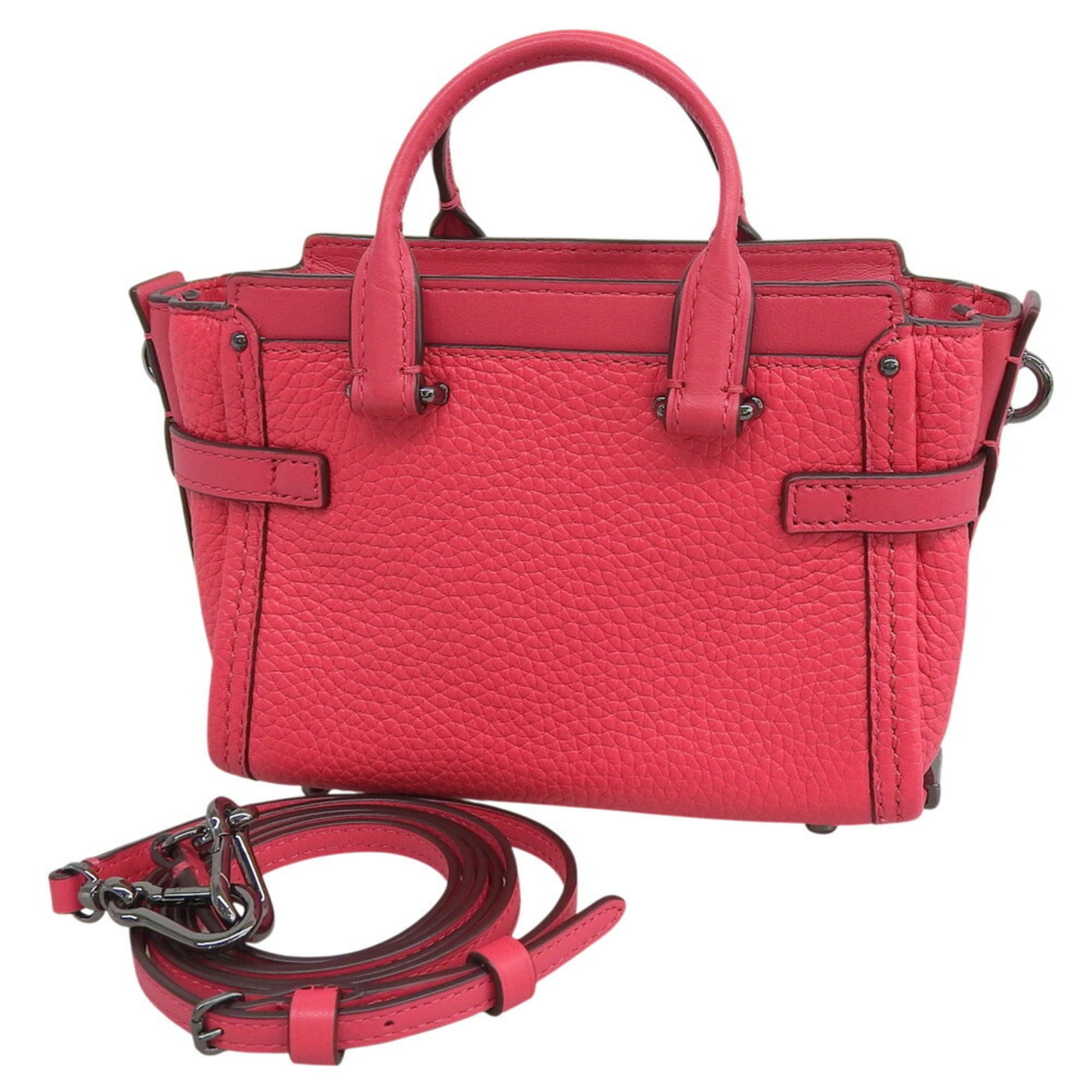 Coach Pink Leather Handbag Shoulder Bag (Pre-Owned)