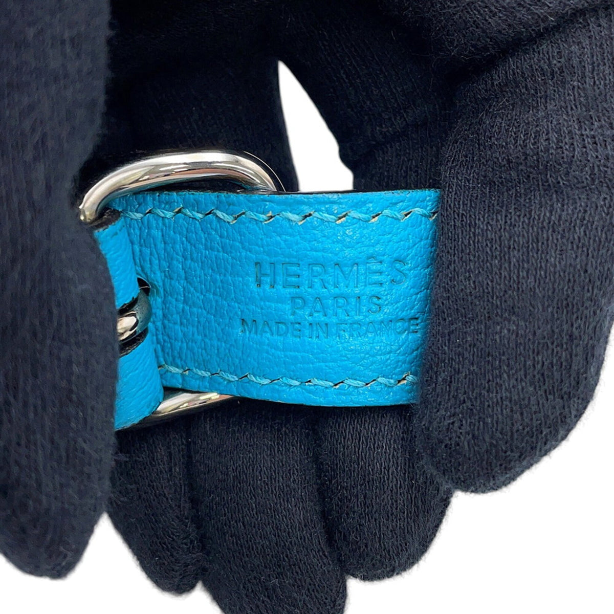 Hermes Turquoise Blue Chevre Leather Handbag Shoulder Bag (Pre-Owned)