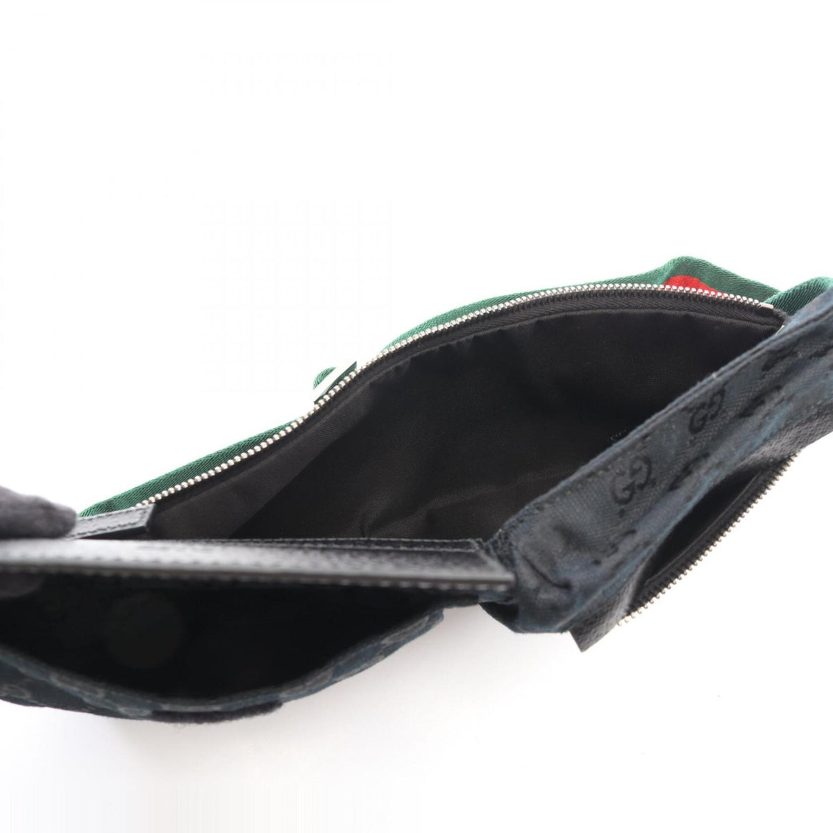 Gucci Black Canvas Leather Fanny Pack Handbag (Pre-Owned)