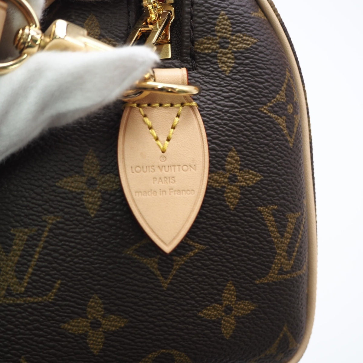 Louis Vuitton Monogram Beige Brown Coated Canvas Leather Handbag (Pre-Owned)