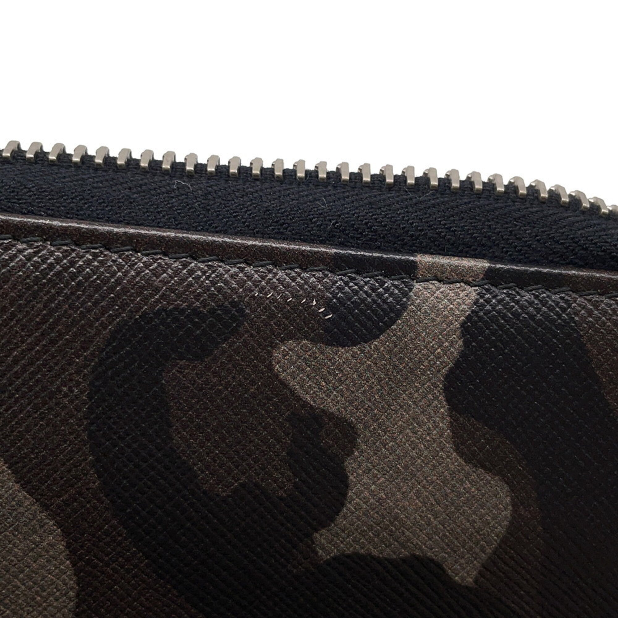 Prada Beige Black Brown Leather Long Wallet (Bi-Fold) (Pre-Owned)