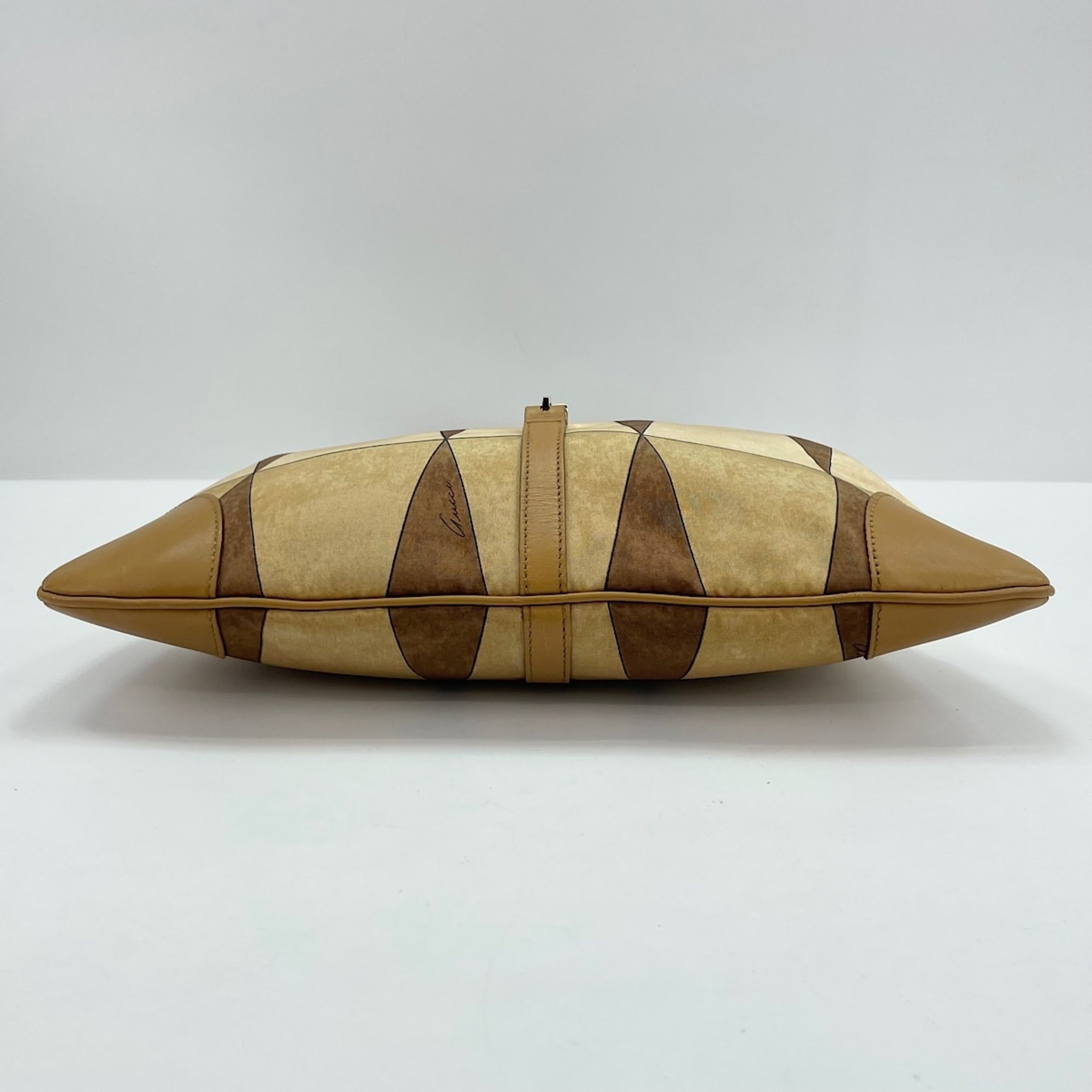 Gucci Beige Bamboo Nylon Shoulder Bag (Pre-Owned)