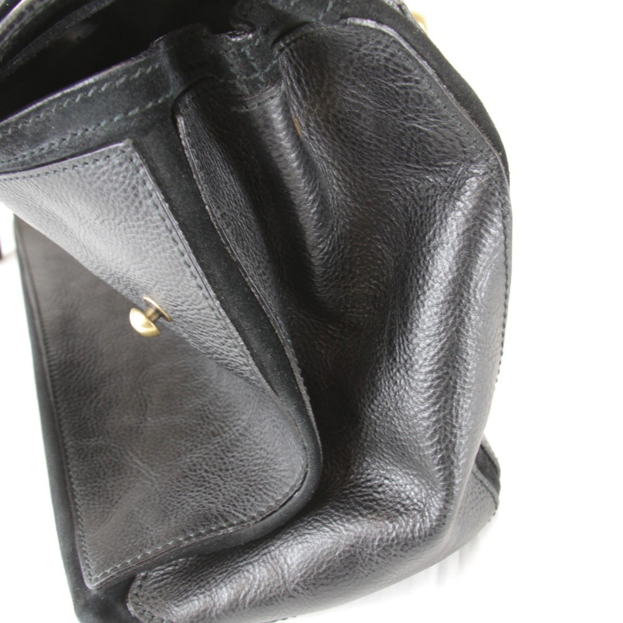 Yves Saint Laurent Black White Leather Handbag (Pre-Owned)