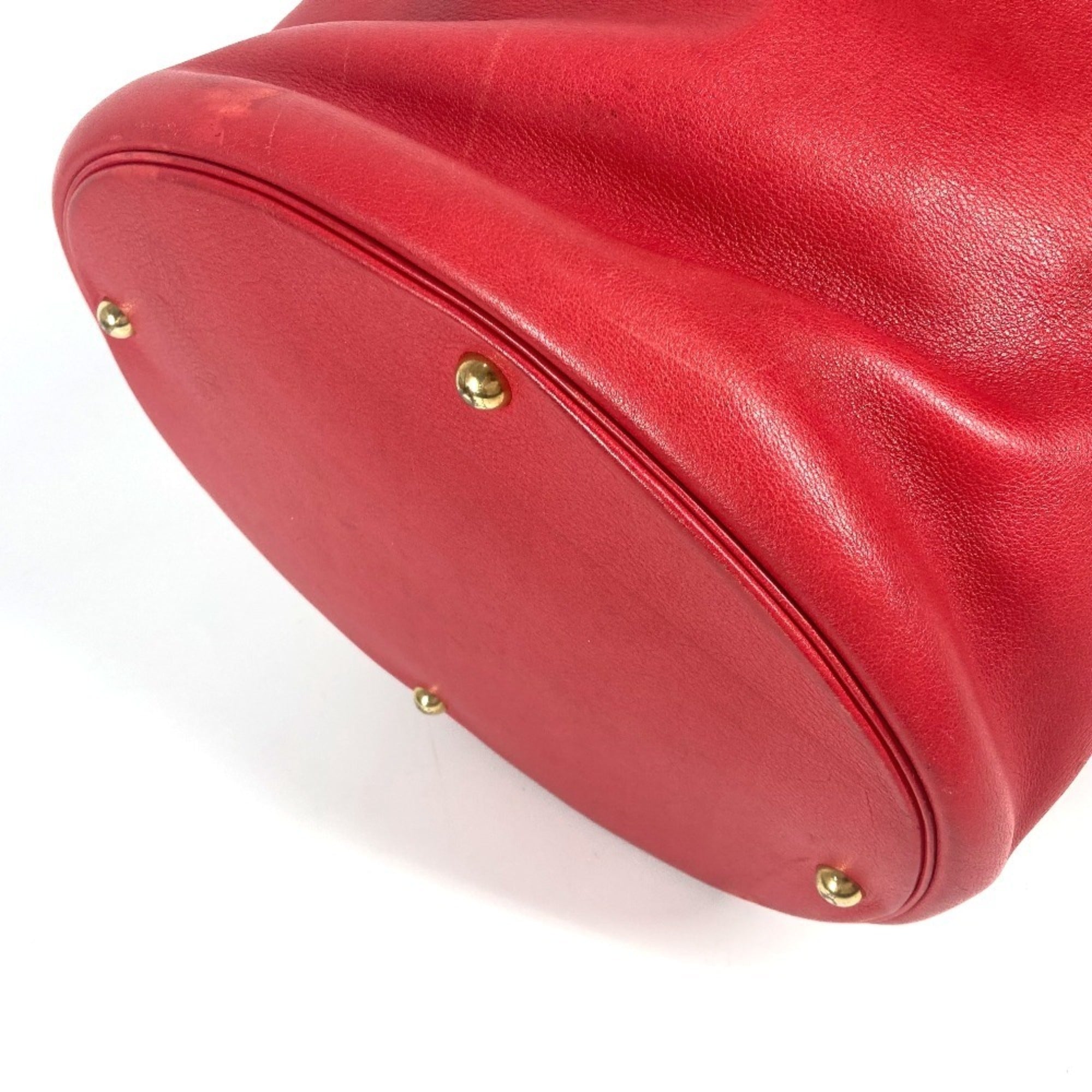 Hermes Intercity Red Color Leather Handbag Shoulder Bag Vanity Bag (Pre-Owned)