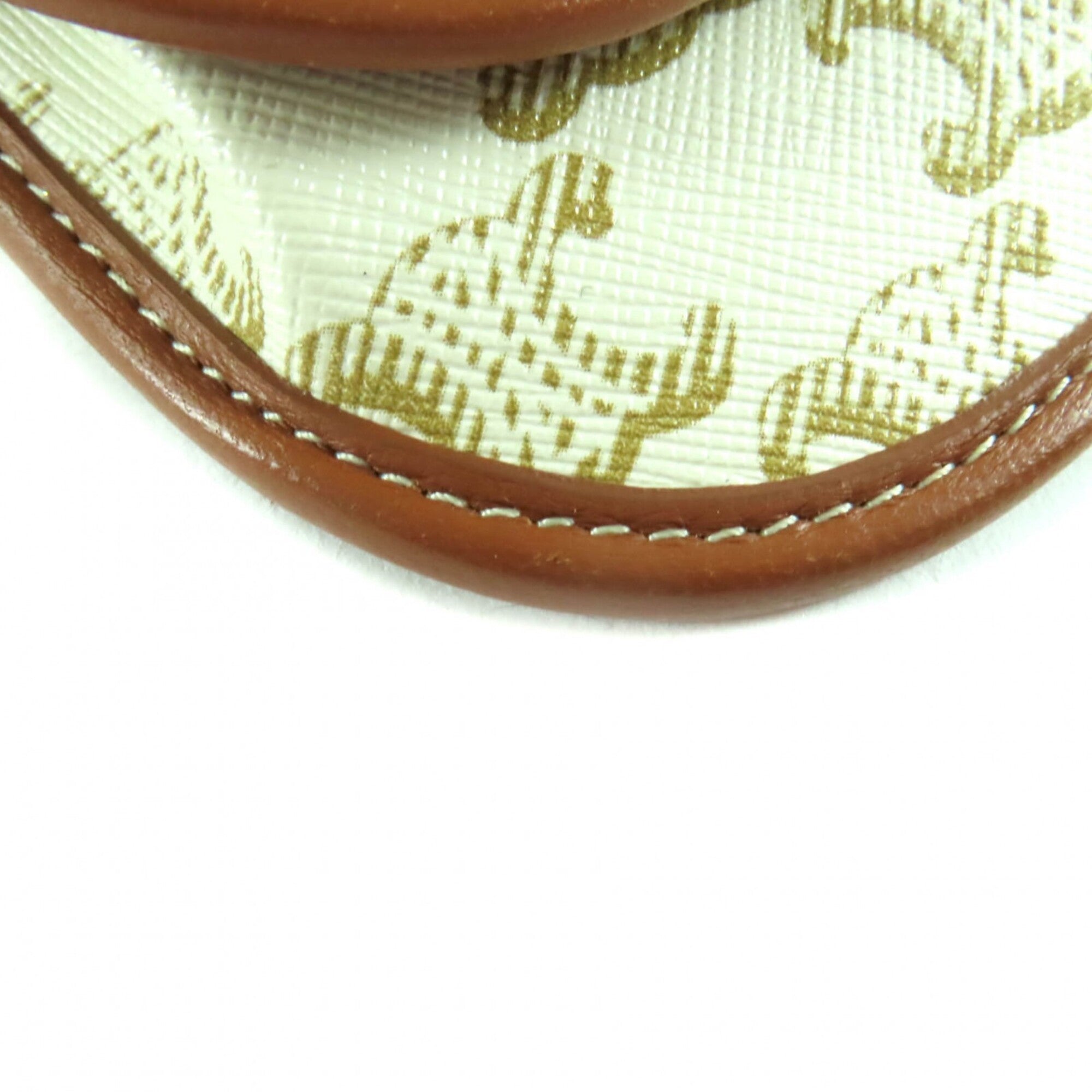 Celine Brown White Pvc Leather Coin Purse/Coin Case (Pre-Owned)