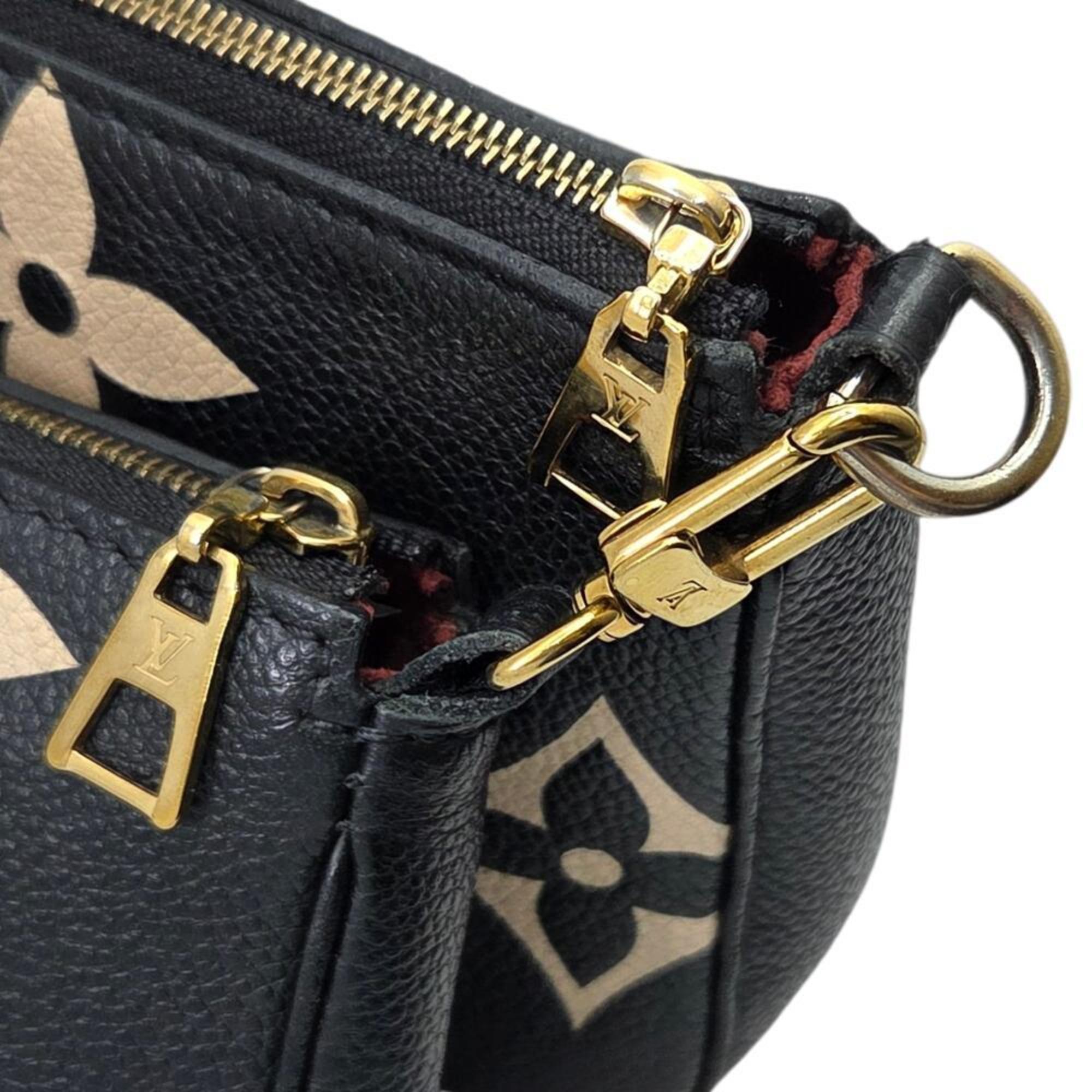 Louis Vuitton Beige Black Monogram Empreinte Pochette Shoulder Bag (Pre-Owned)