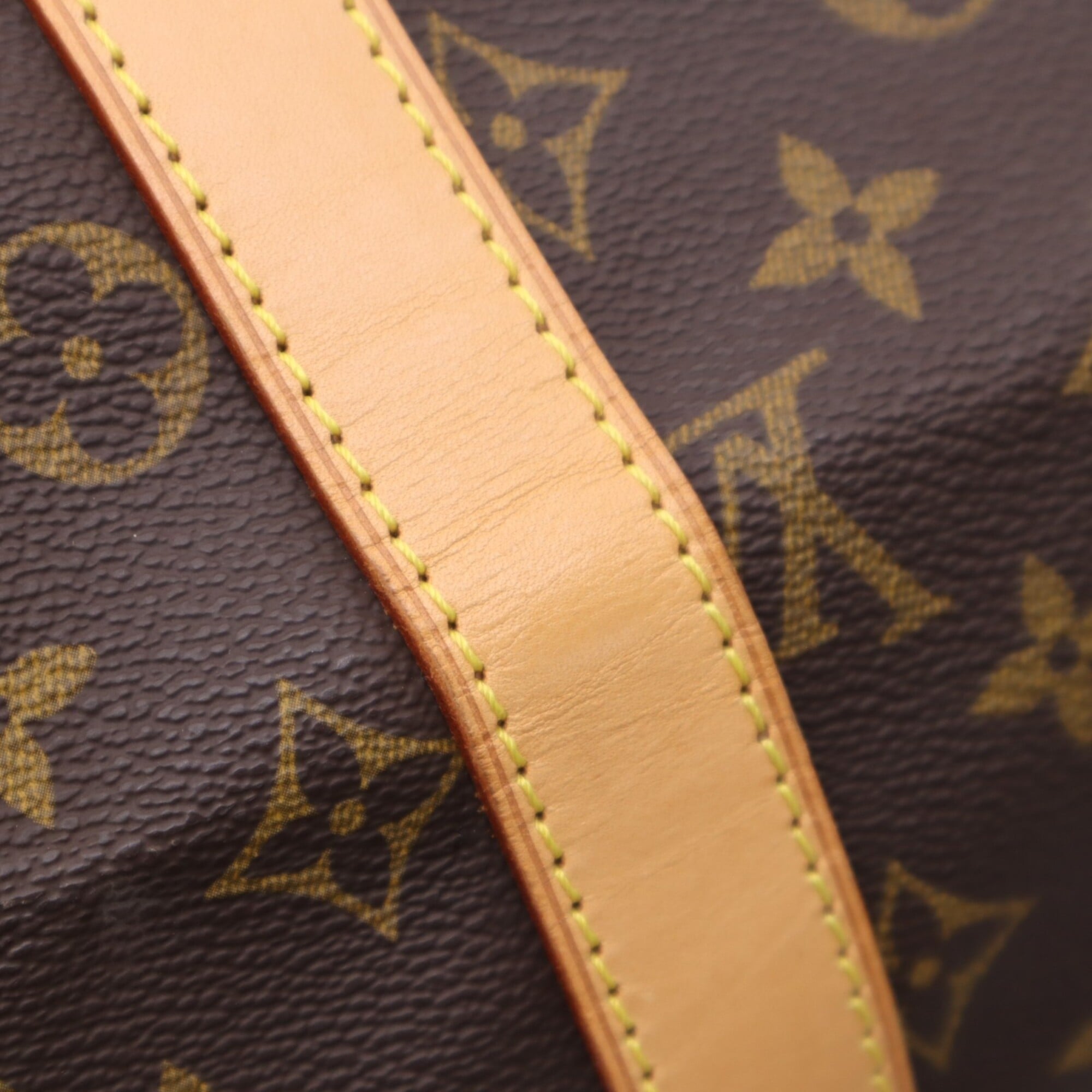 Louis Vuitton Beige Brown Coated Canvas Boston Bag (Pre-Owned)
