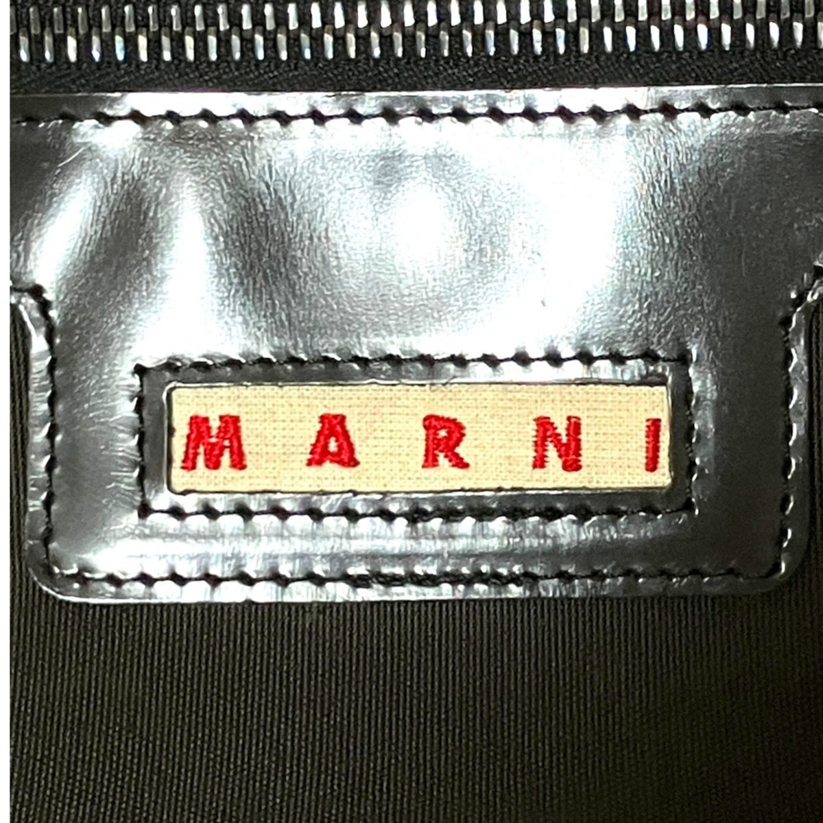 Marni Beige Black Handbag Tote Bag (Pre-Owned)