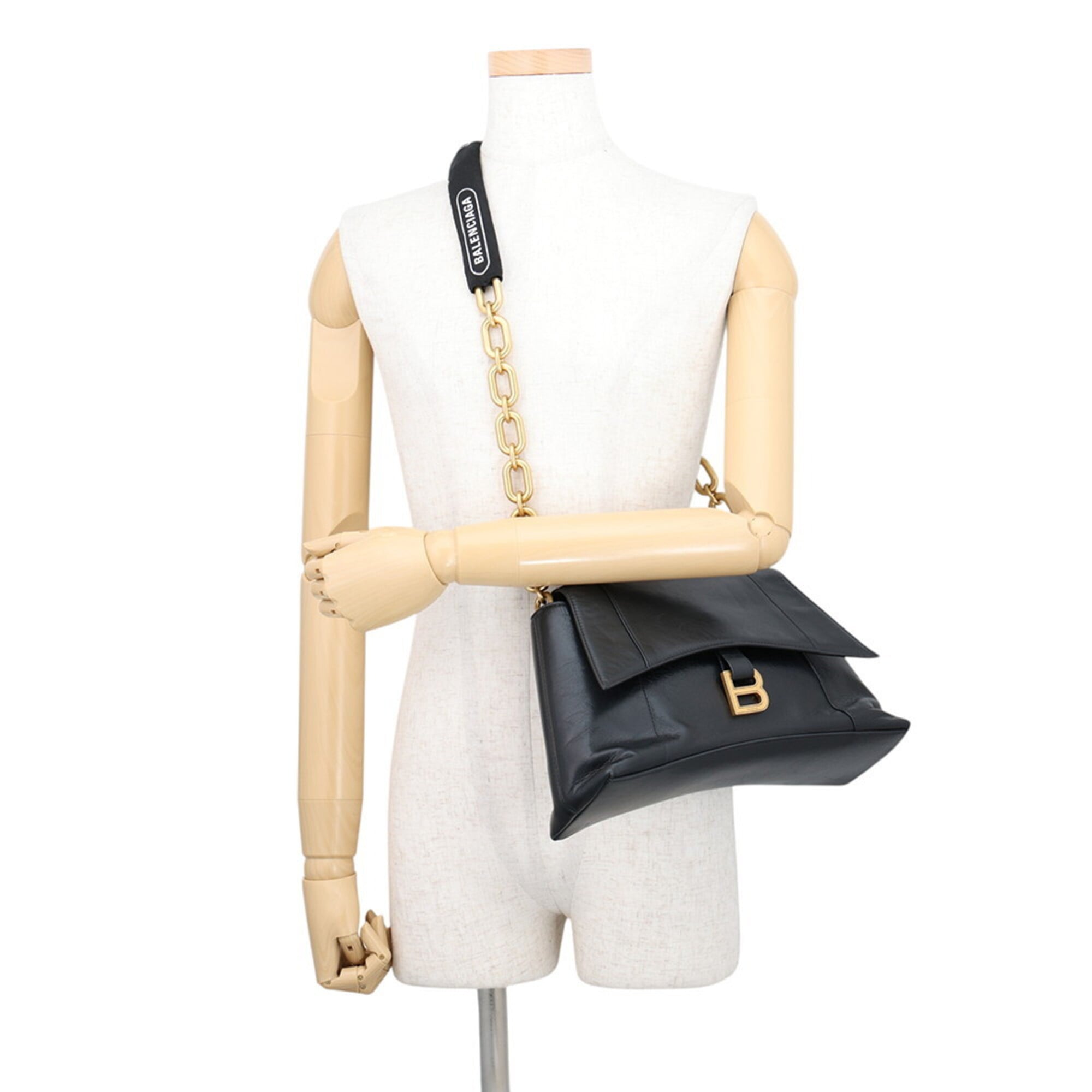 Balenciaga Black Leather Handbag Shoulder Bag (Pre-Owned)