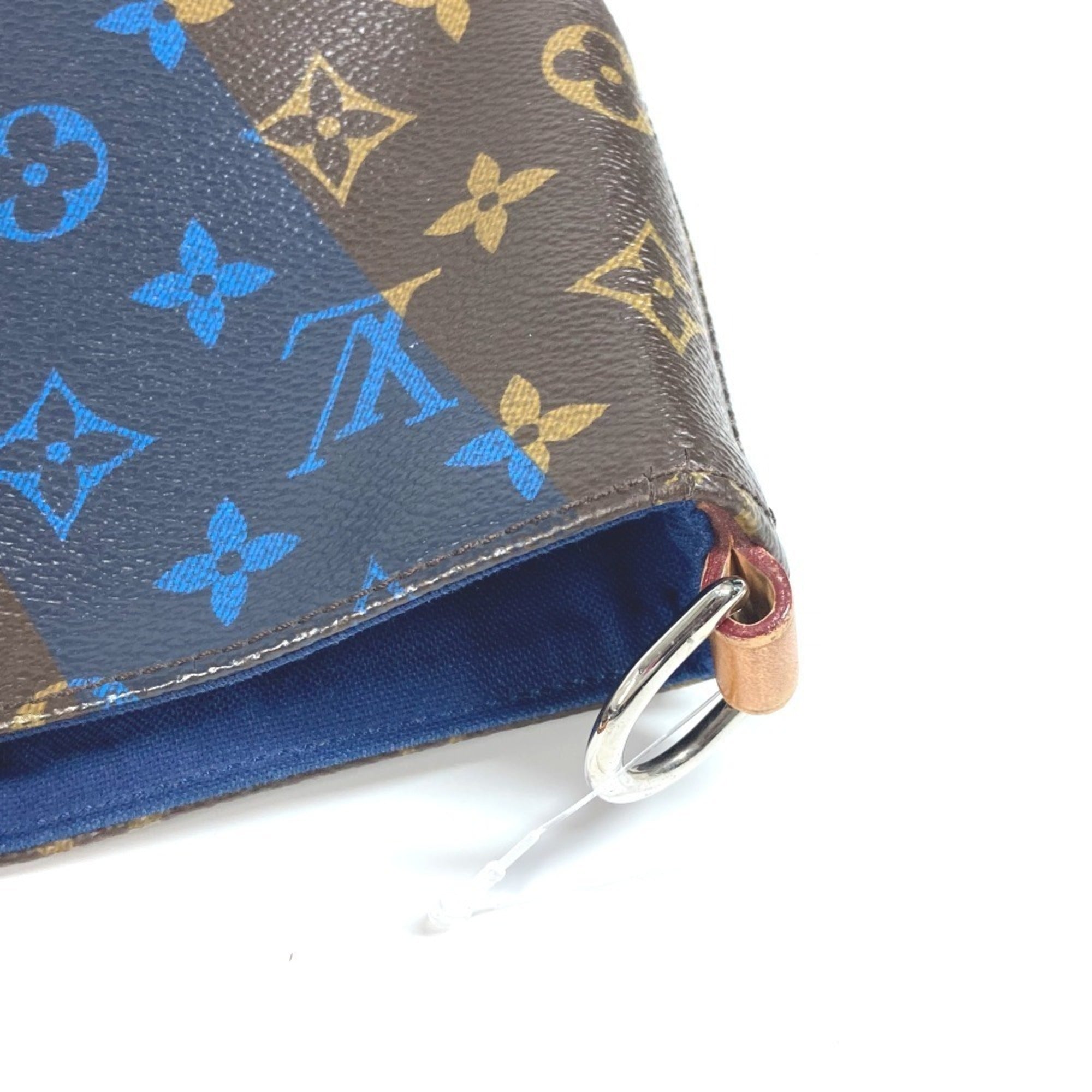 Louis Vuitton Blue Brown Monogram Monogram Shoulder Bag Tote Bag (Pre-Owned)