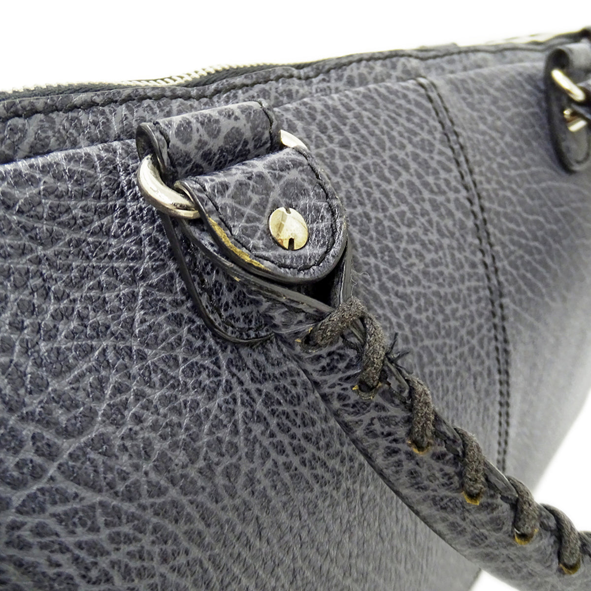 Balenciaga Blue Gray Leather Briefcase Handbag (Pre-Owned)