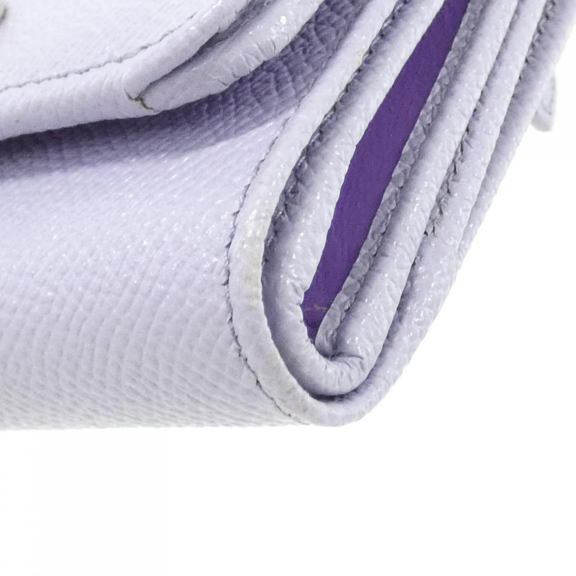Bvlgari Purple Leather Wallet (Bi-Fold) (Pre-Owned)
