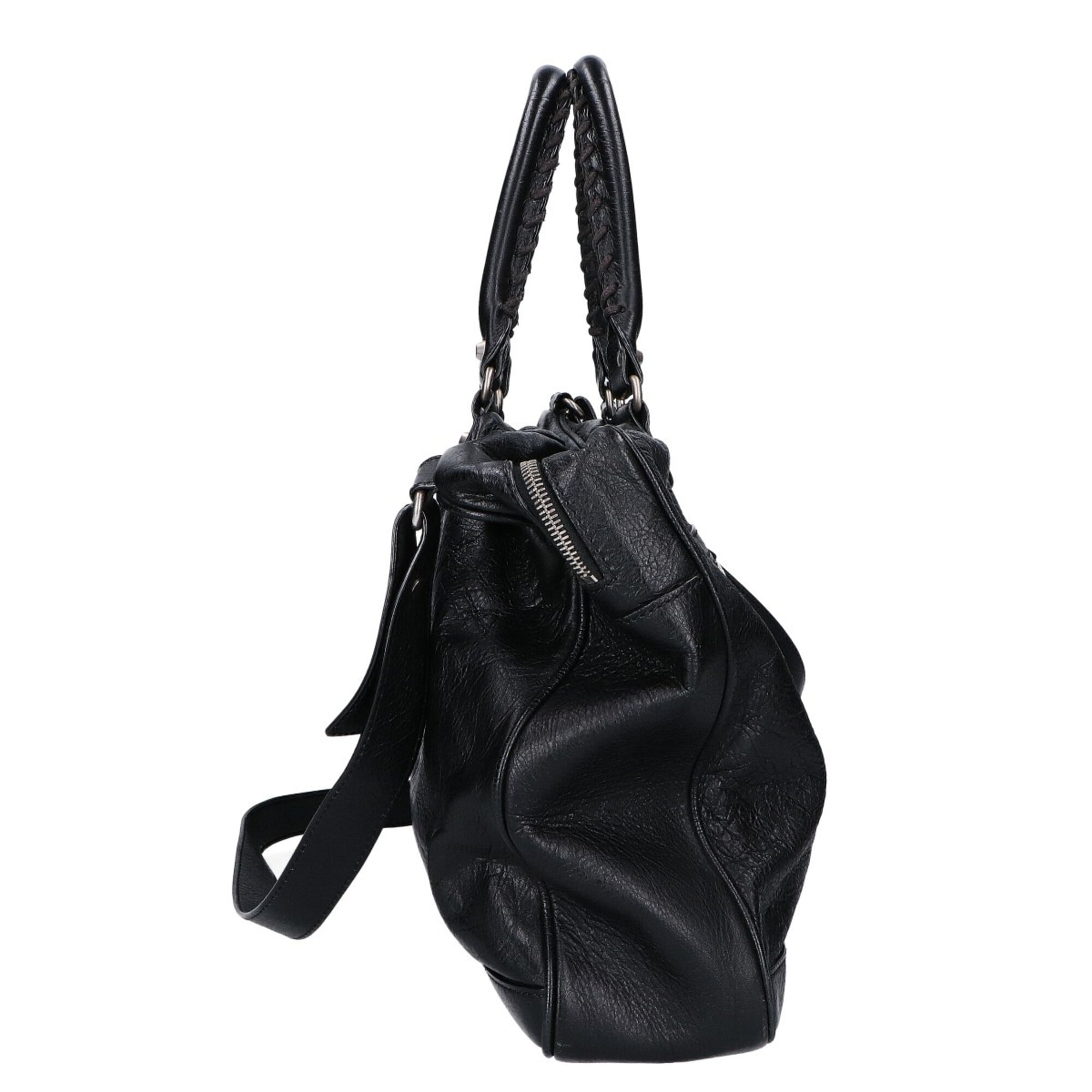Balenciaga Black Leather Briefcase Shoulder Bag (Pre-Owned)