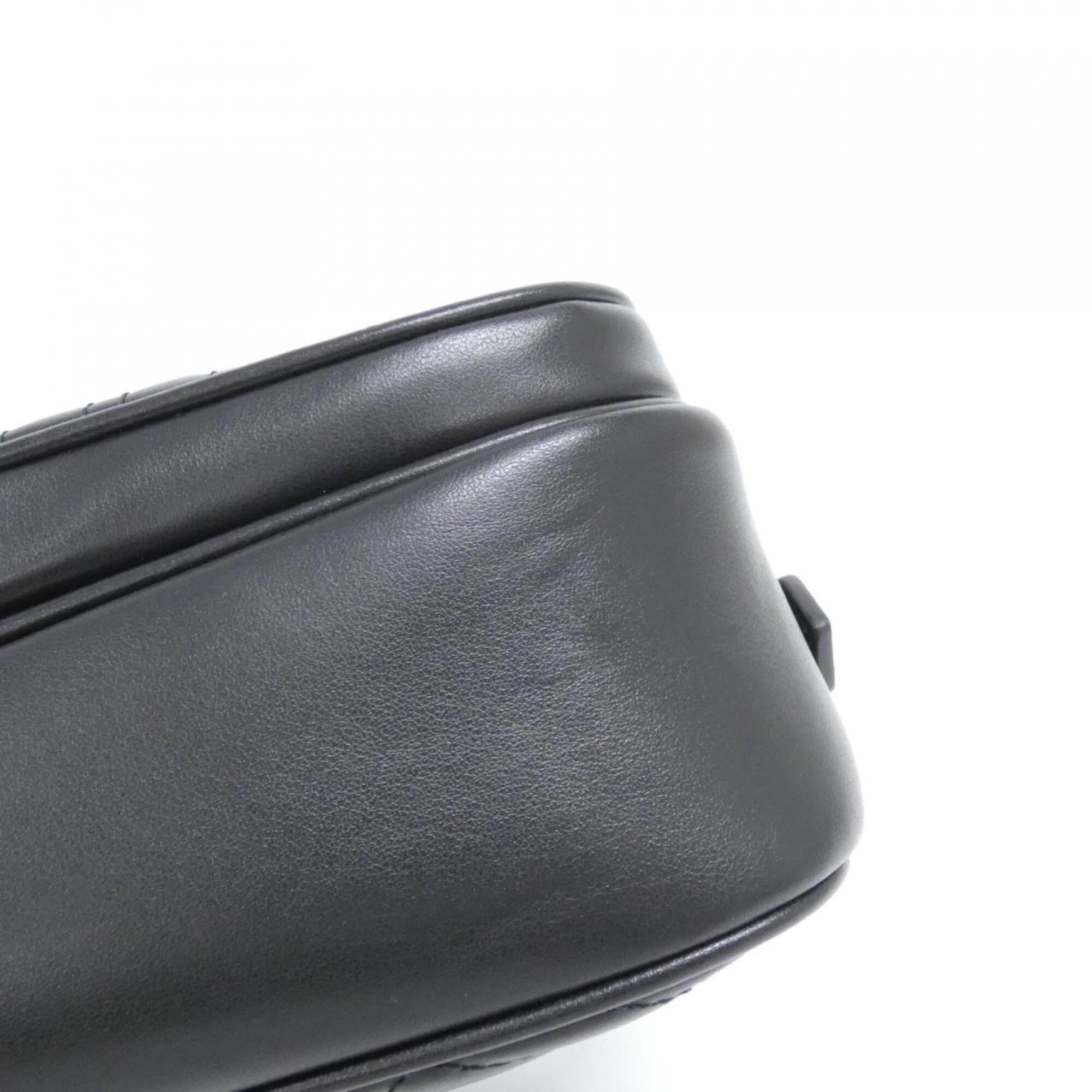 Gucci Gg Marmont Black Leather Shoulder Bag (Pre-Owned)