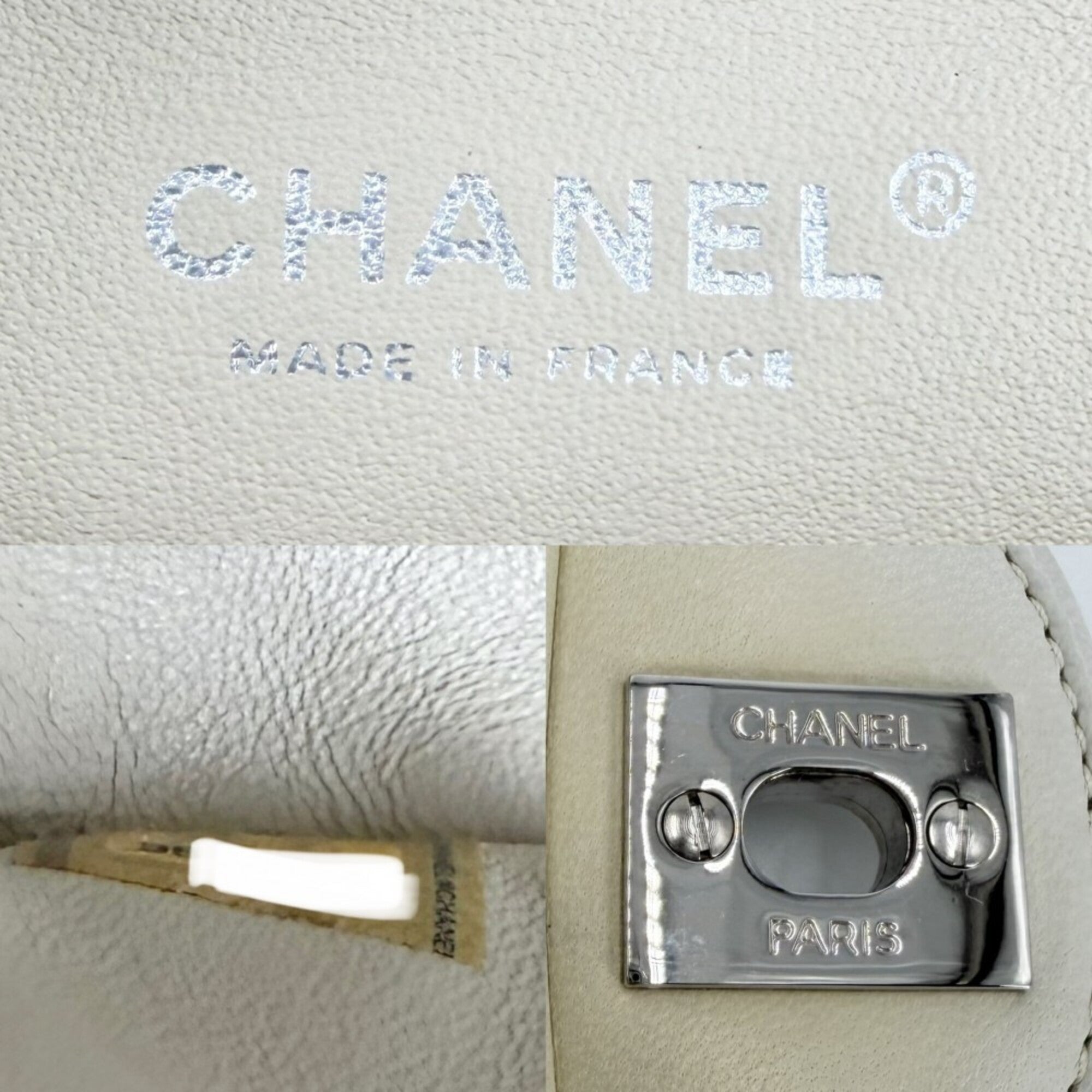Chanel White Tweed Leather Shoulder Bag (Pre-Owned)