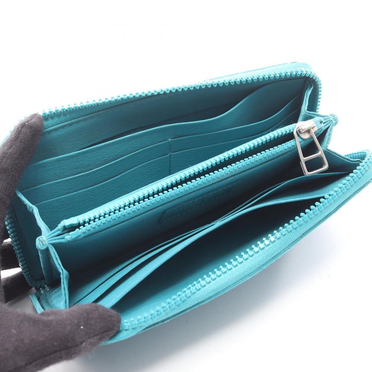 Bottega Veneta Green Rubber Long Wallet (Bi-Fold) (Pre-Owned)