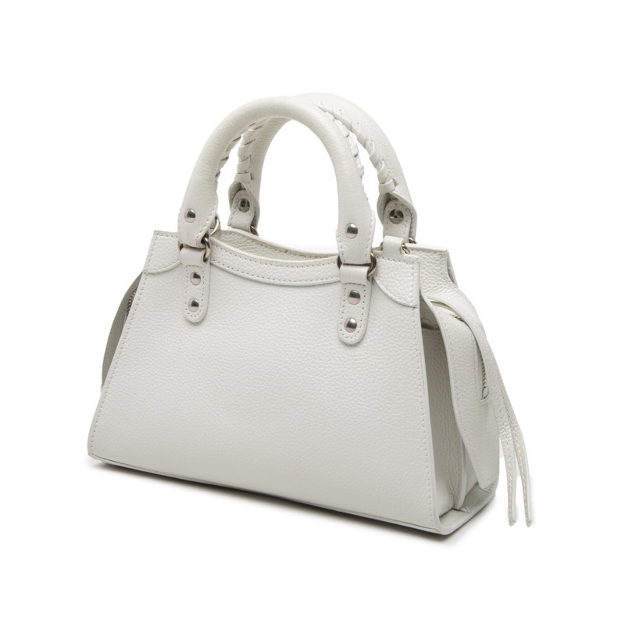 Balenciaga White Leather Handbag Shoulder Bag (Pre-Owned)