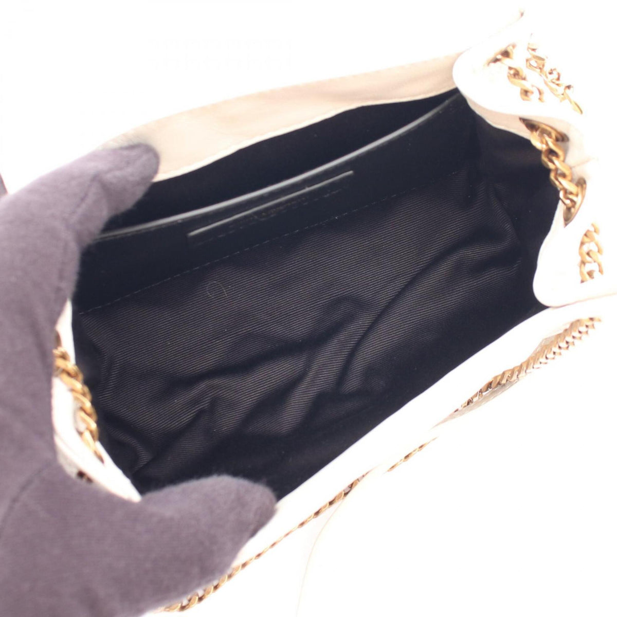 Saint Laurent Ivory Leather Handbag Shoulder Bag (Pre-Owned)