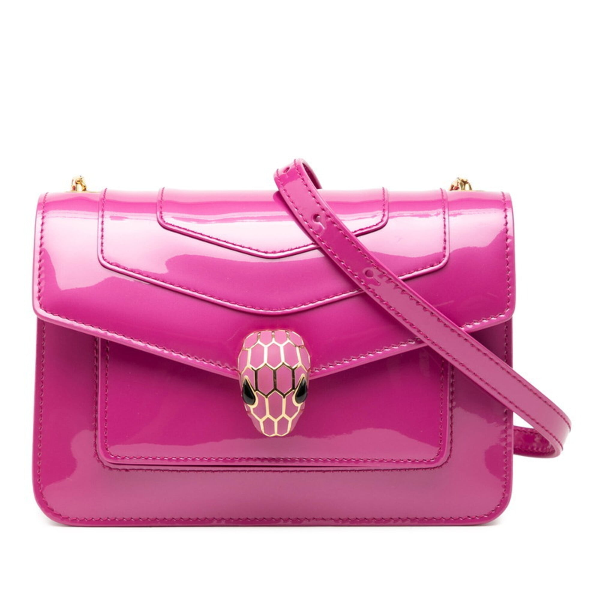 Bvlgari Pink Patent Leather Shoulder Bag (Pre-Owned)