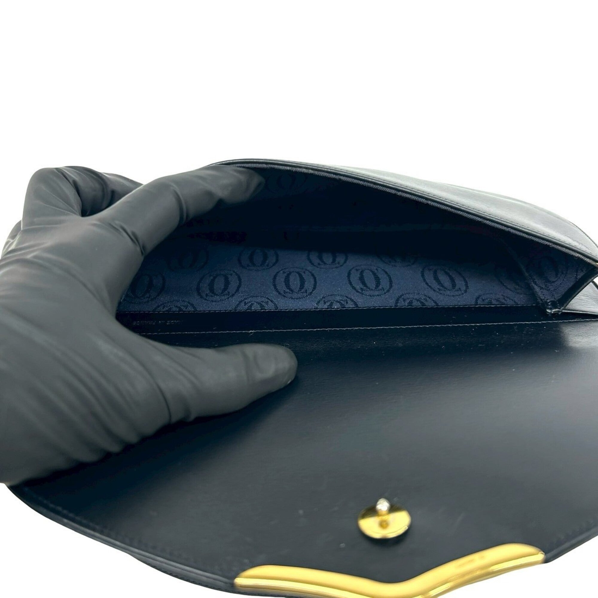 Cartier Black Leather Pochette Shoulder Bag (Pre-Owned)
