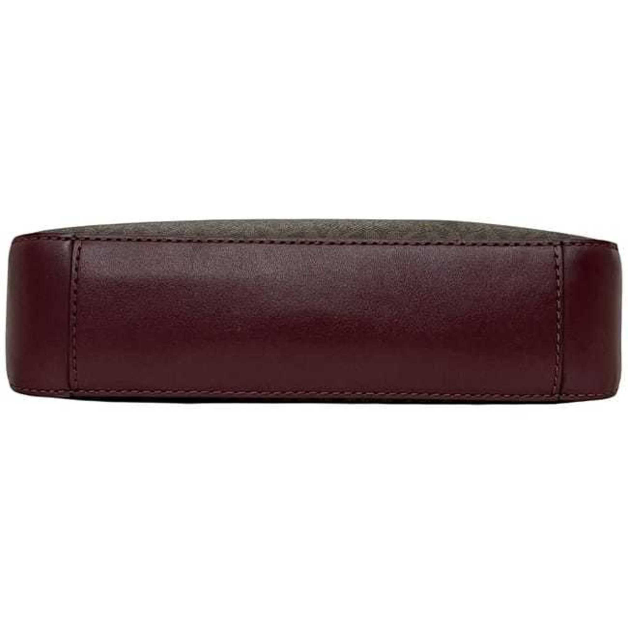 Michael Kors Bordeaux Brown Pvc Leather Shoulder Bag (Pre-Owned)