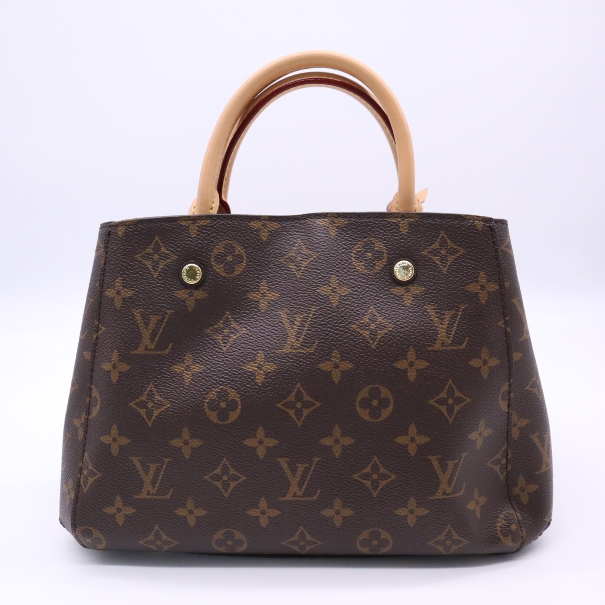 Louis Vuitton Monogram Beige Brown Coated Canvas Leather Handbag Shoulder Bag (Pre-Owned)