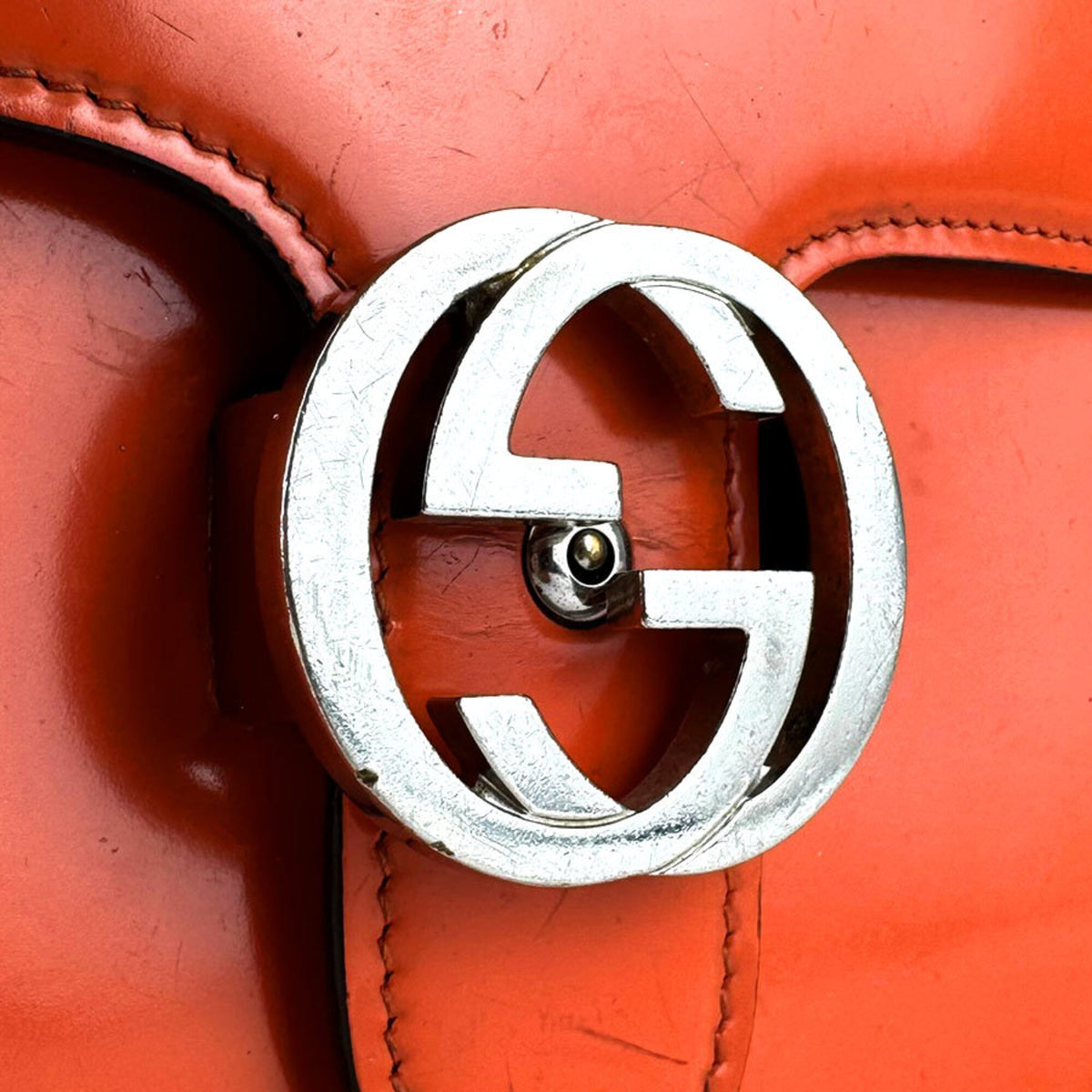Gucci Orange Leather Shoulder Bag (Pre-Owned)