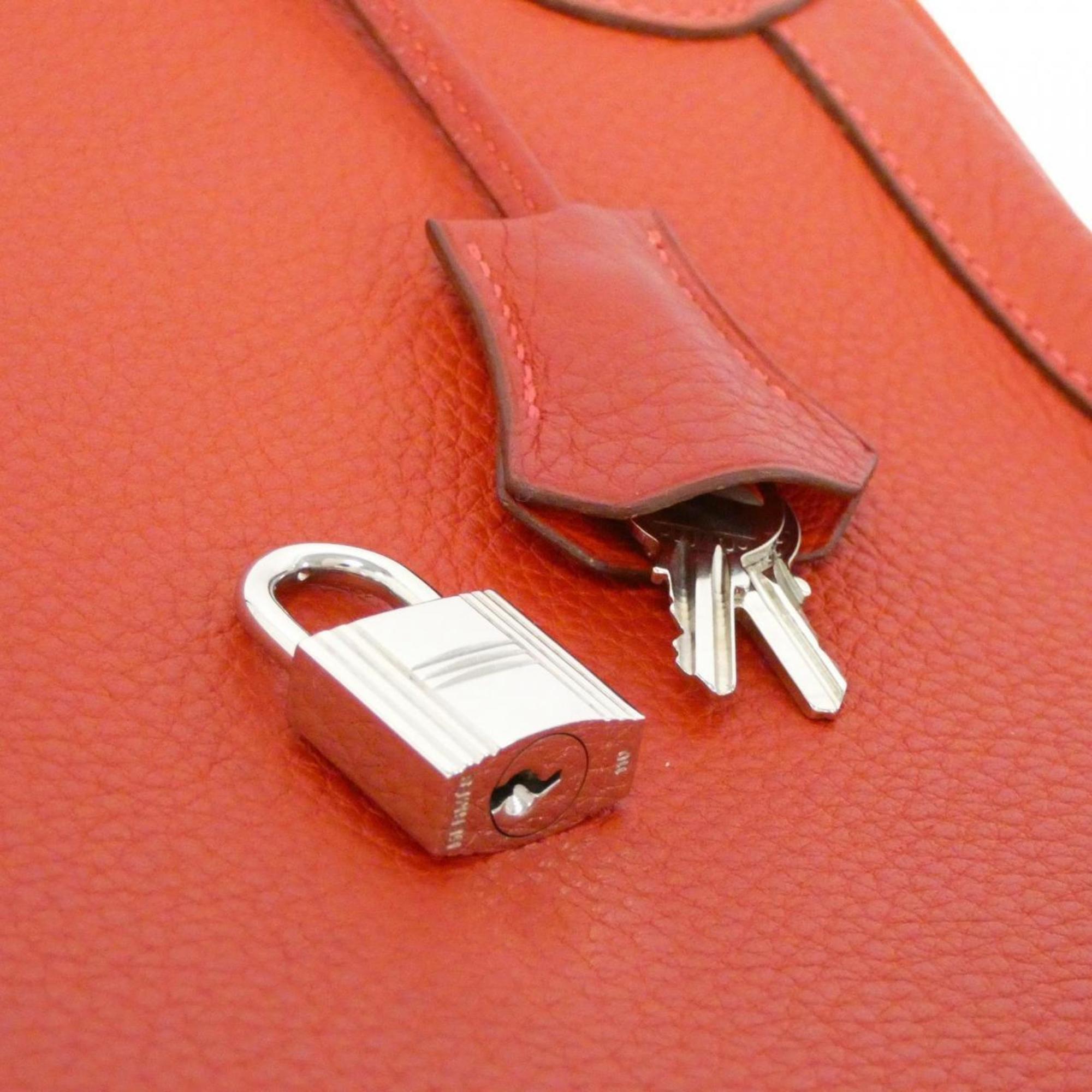 Hermes Silver Taurillon Clemence Leather Handbag (Pre-Owned)