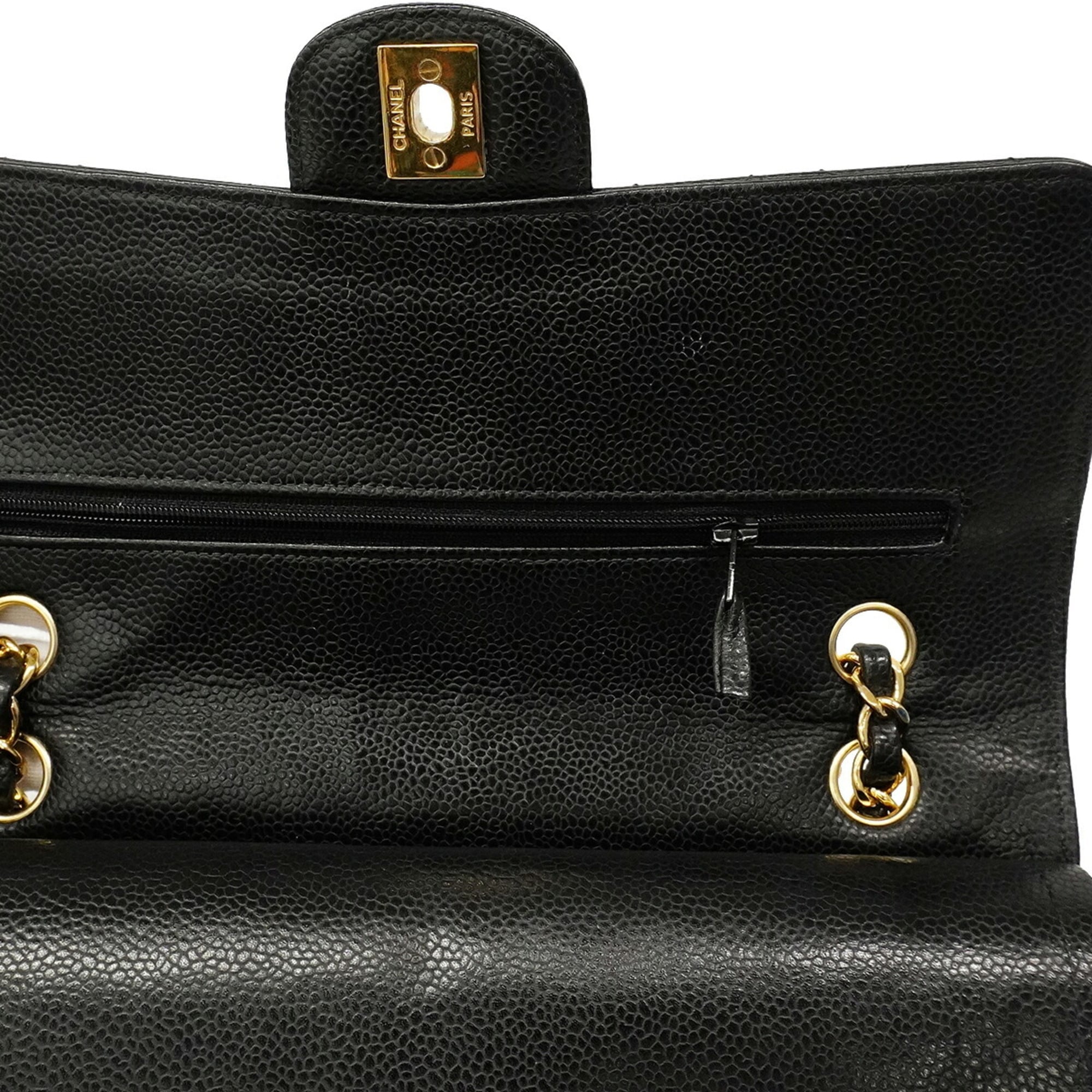 Chanel Black Grained Calfskin Shoulder Bag (Pre-Owned)