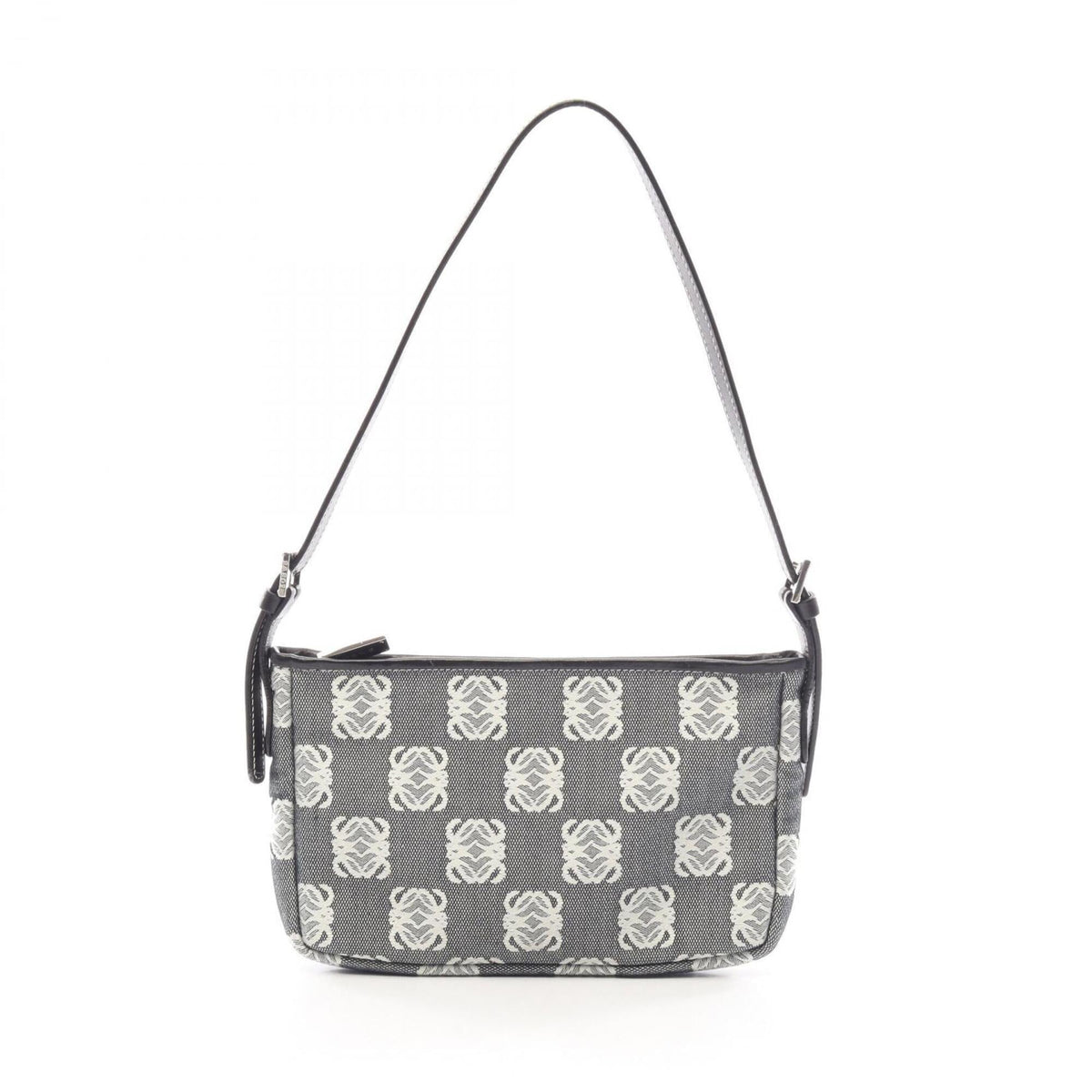 Loewe Black Gray White Canvas Leather Handbag Shoulder Bag (Pre-Owned)