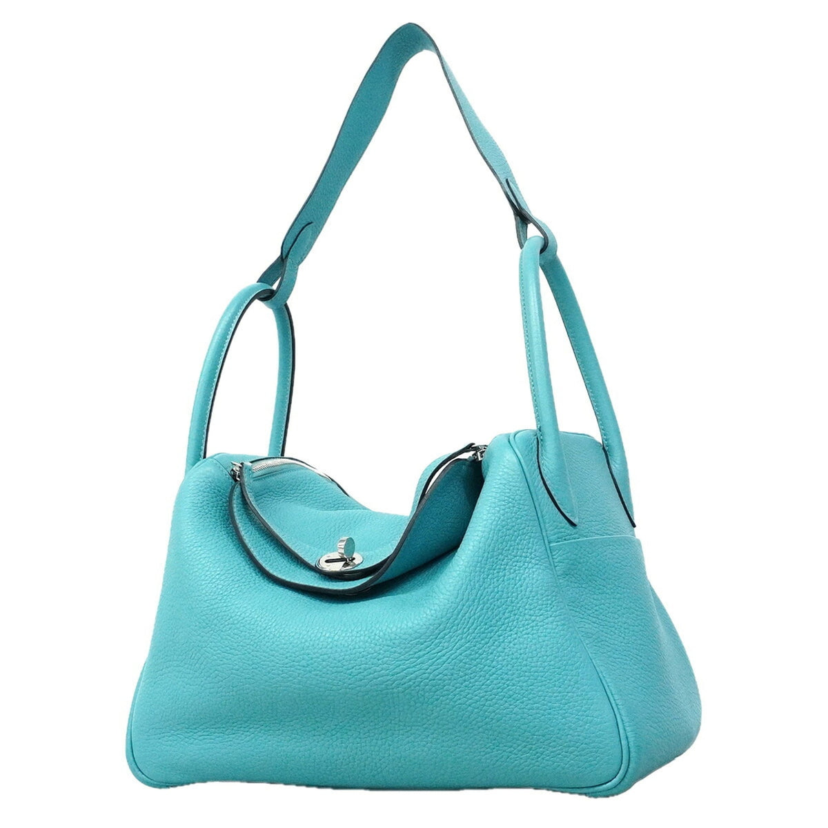 Hermes Blue Taurillon Clemence Leather Handbag (Pre-Owned)