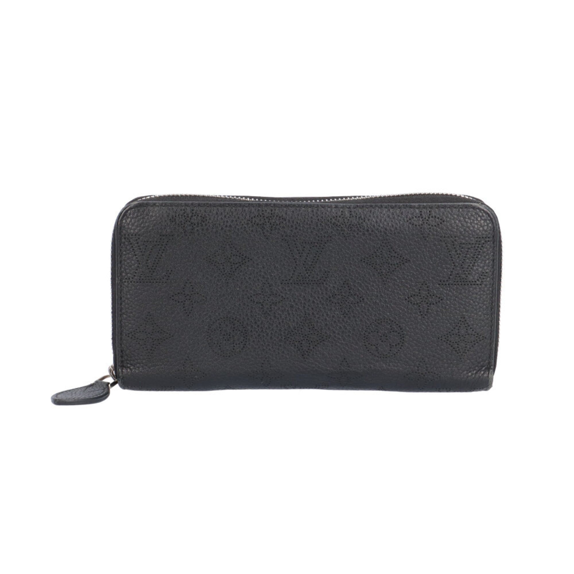 Louis Vuitton Black Mahina Leather Long Wallet (Bi-Fold) (Pre-Owned)