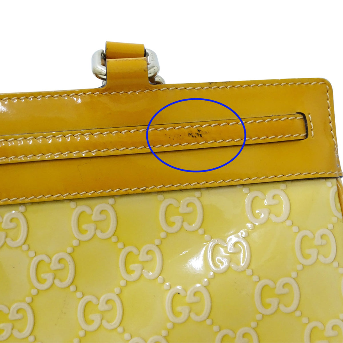 Gucci Beige Orange Yellow Leather Handbag Tote Bag (Pre-Owned)