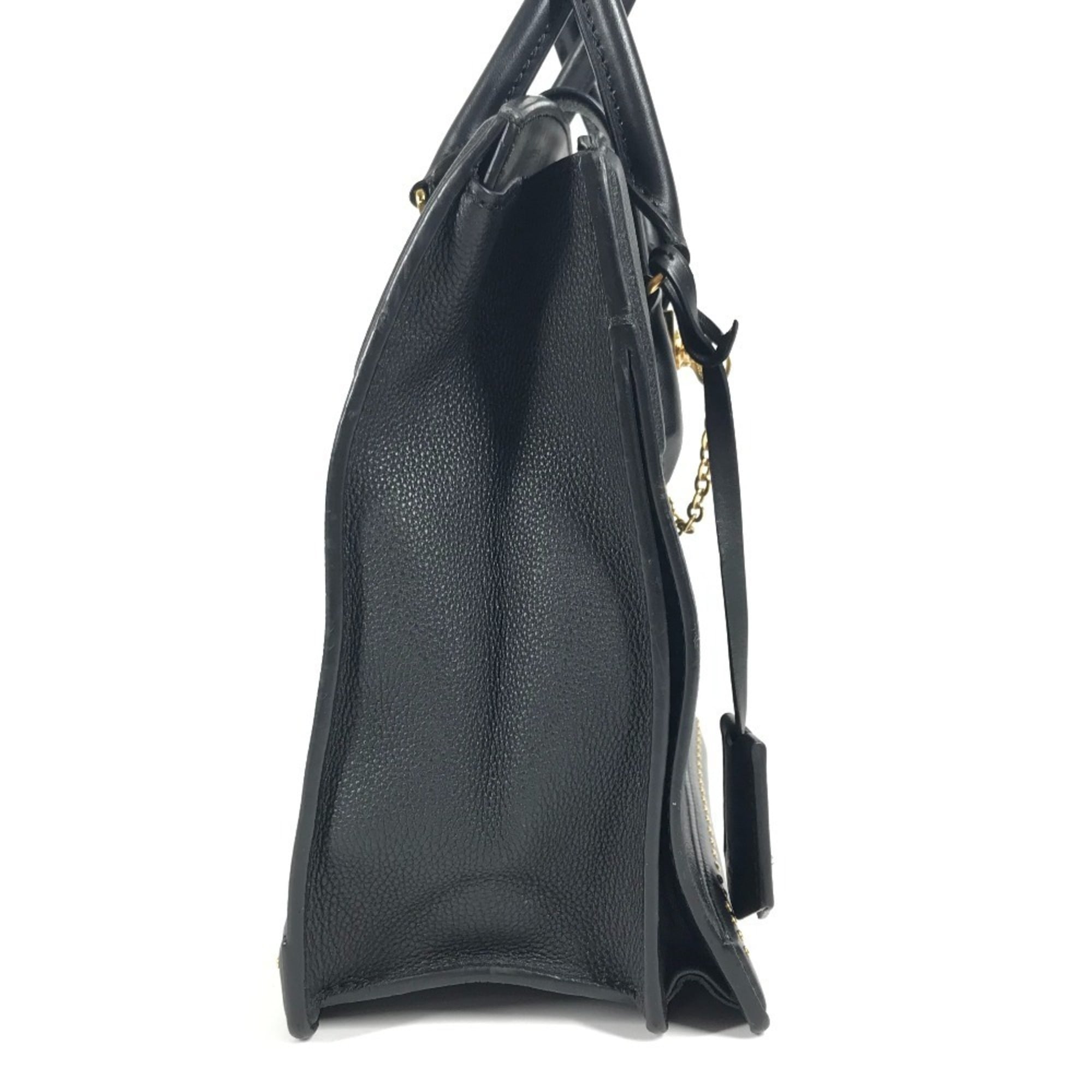 Louis Vuitton Black Noir Leather Handbag Tote Bag (Pre-Owned)