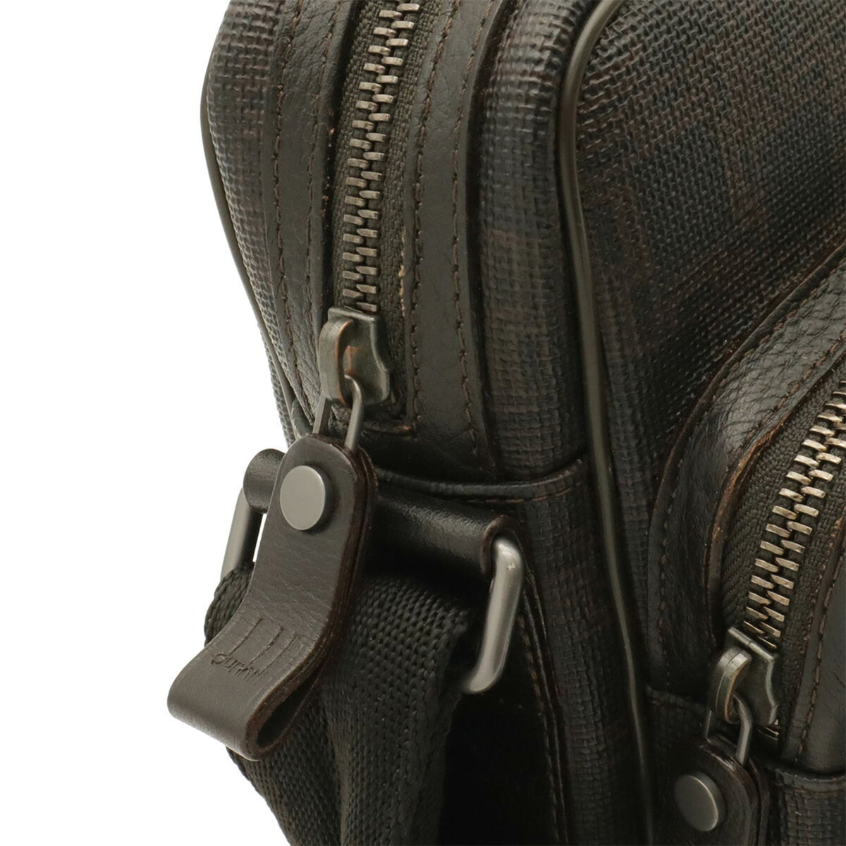 Dunhill Dark Brown Pvc Leather Handbag Shoulder Bag (Pre-Owned)