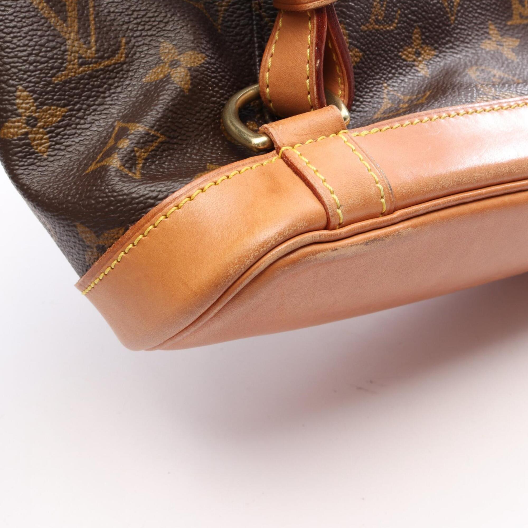 Louis Vuitton Brown Coated Canvas Leather Backpack Handbag (Pre-Owned)