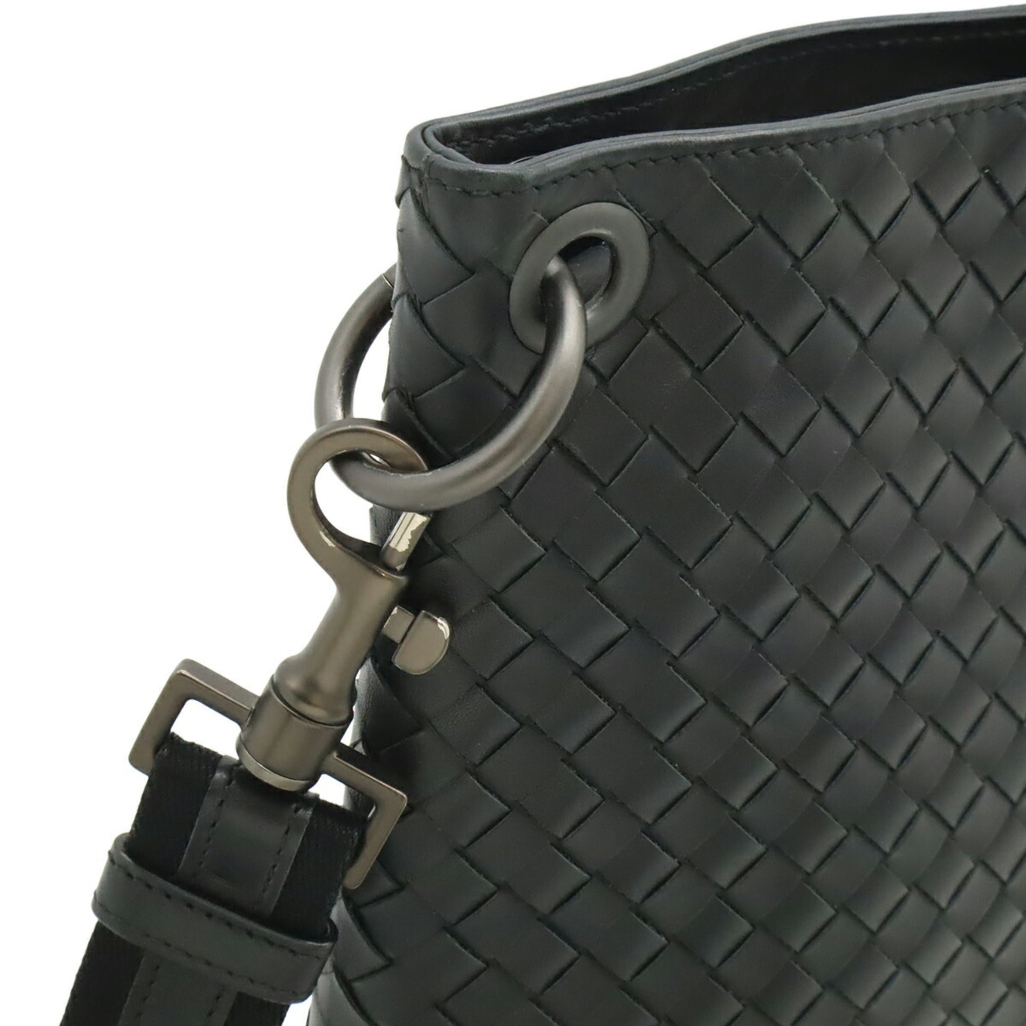 Bottega Veneta Black Leather Shoulder Bag (Pre-Owned)