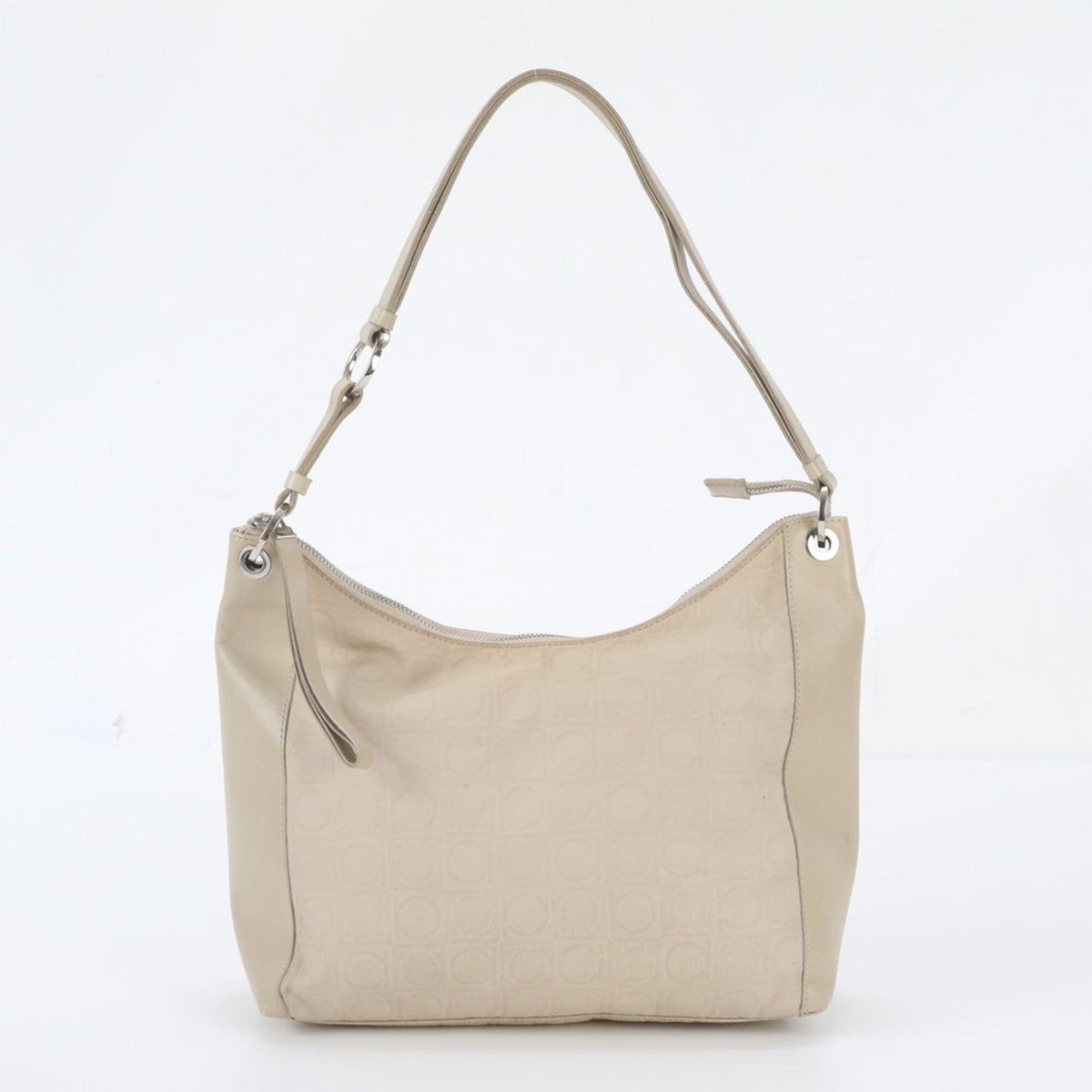 Salvatore Ferragamo Beige Leather Handbag Shoulder Bag Tote Bag (Pre-Owned)