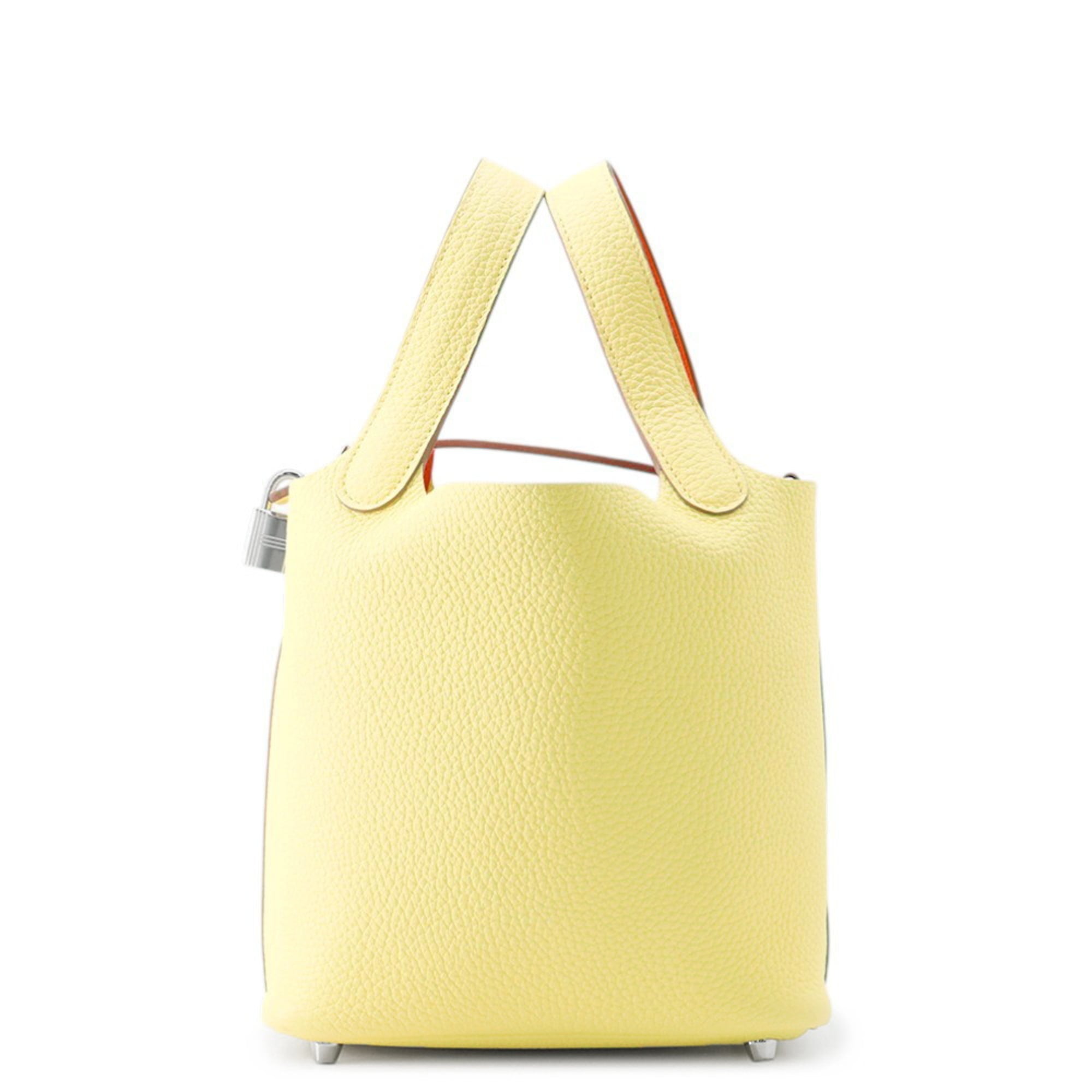 Hermes Orange Taurillon Clemence Leather Handbag (Pre-Owned)
