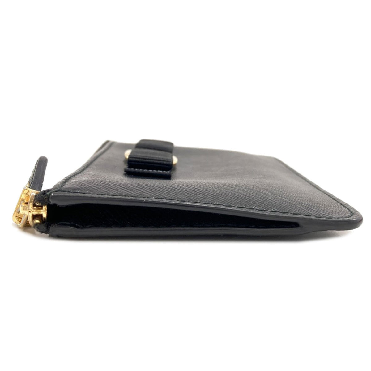 Salvatore Ferragamo Black Leather Coin Purse/Coin Case (Pre-Owned)